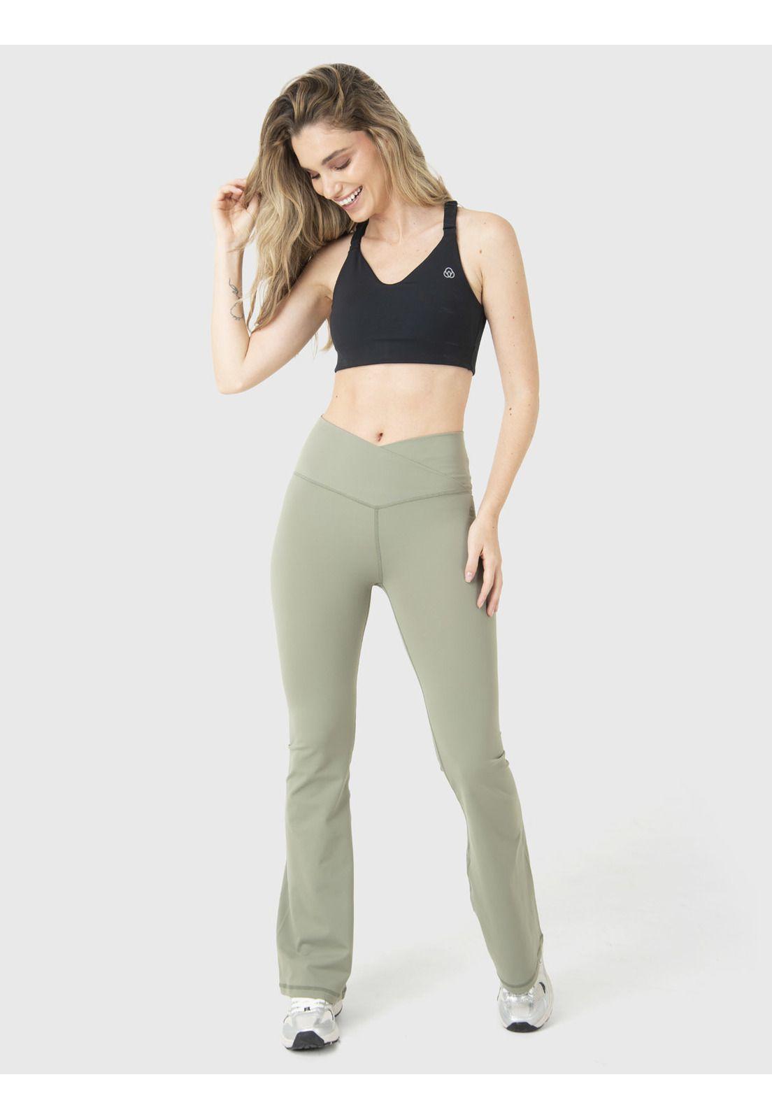 Calza Deportiva Mujer Hr Flared Legging Verde-3