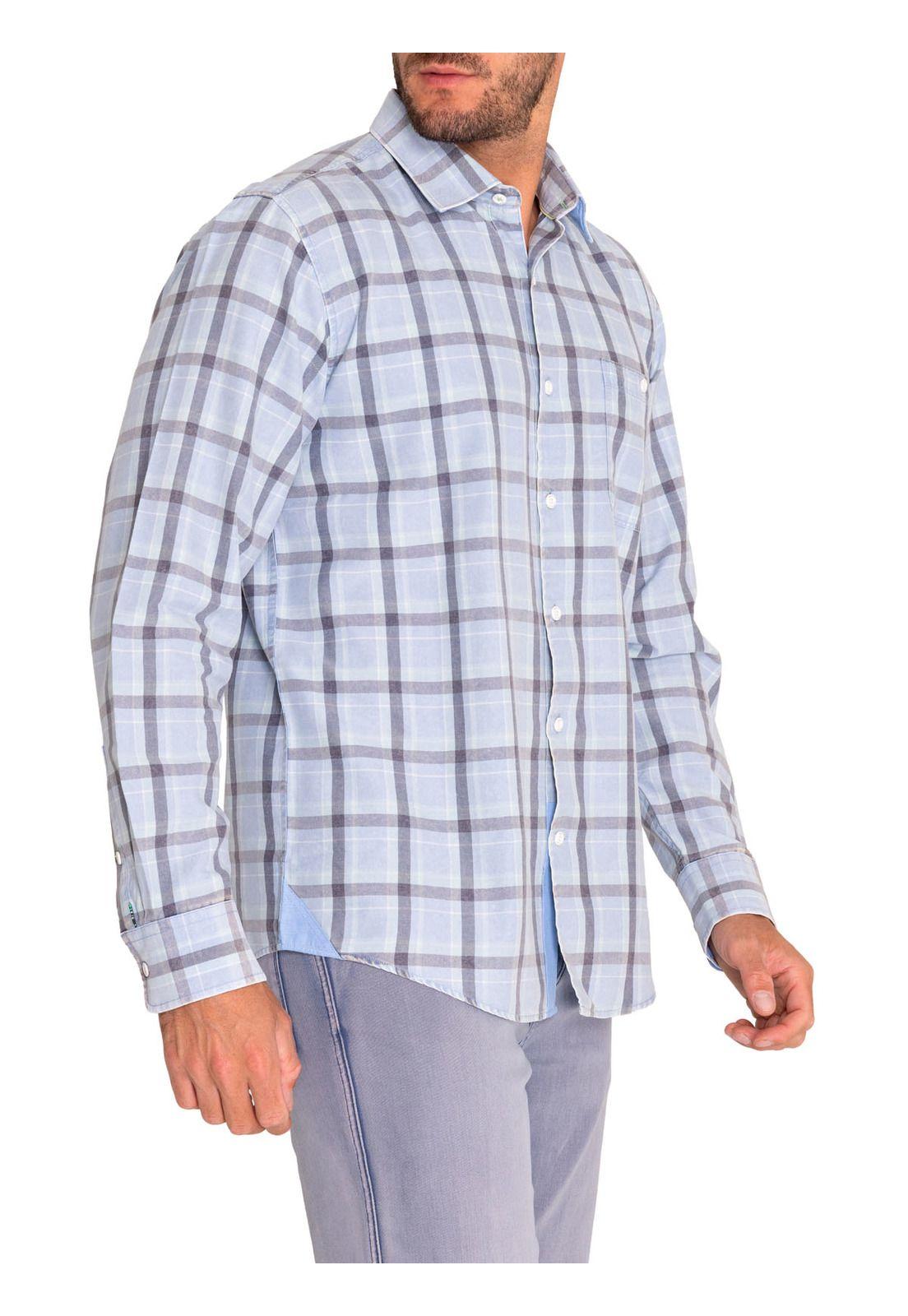 Camisa Algodón Orgánico Hombre Arbed Azul-5