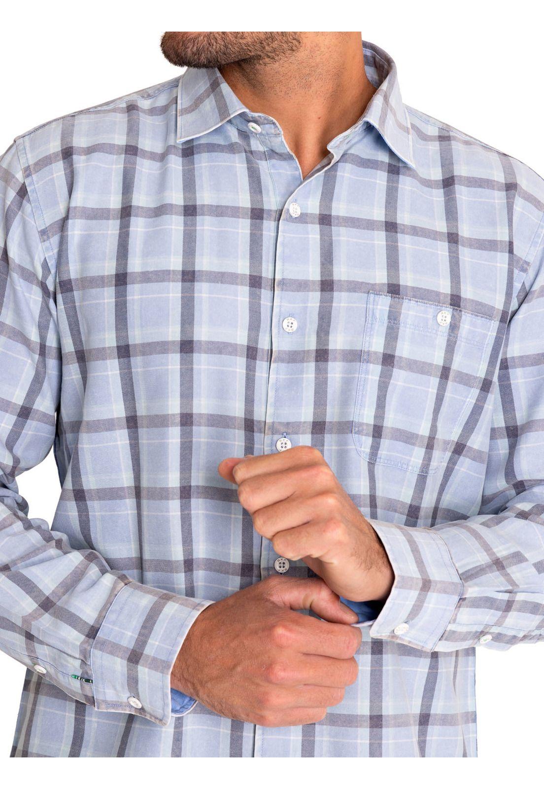 Camisa Algodón Orgánico Hombre Arbed Azul-7