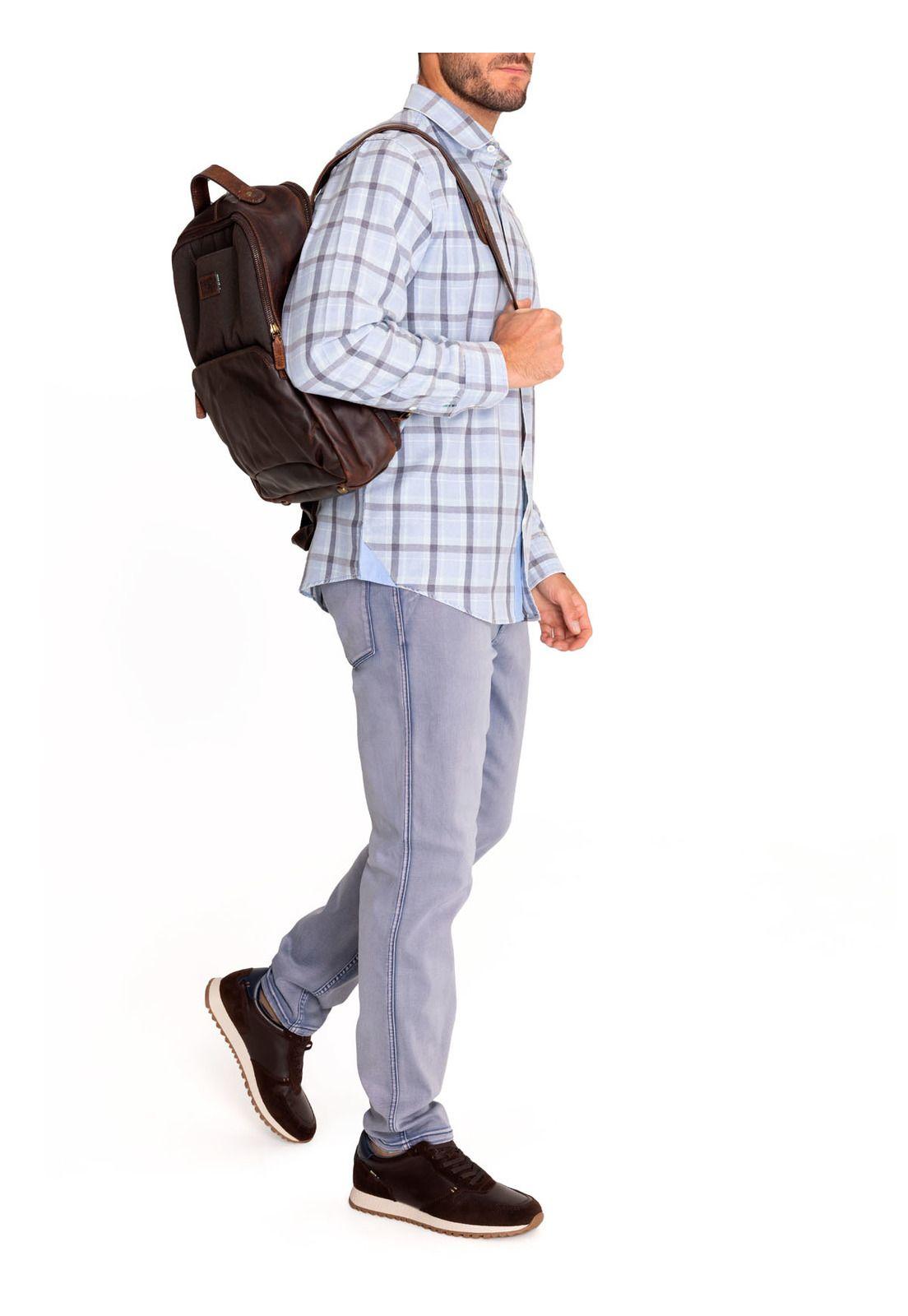 Camisa Algodón Orgánico Hombre Arbed Azul-9