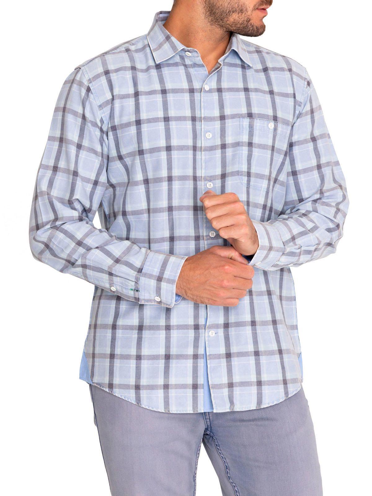 Camisa Algodón Orgánico Hombre Arbed Azul-4