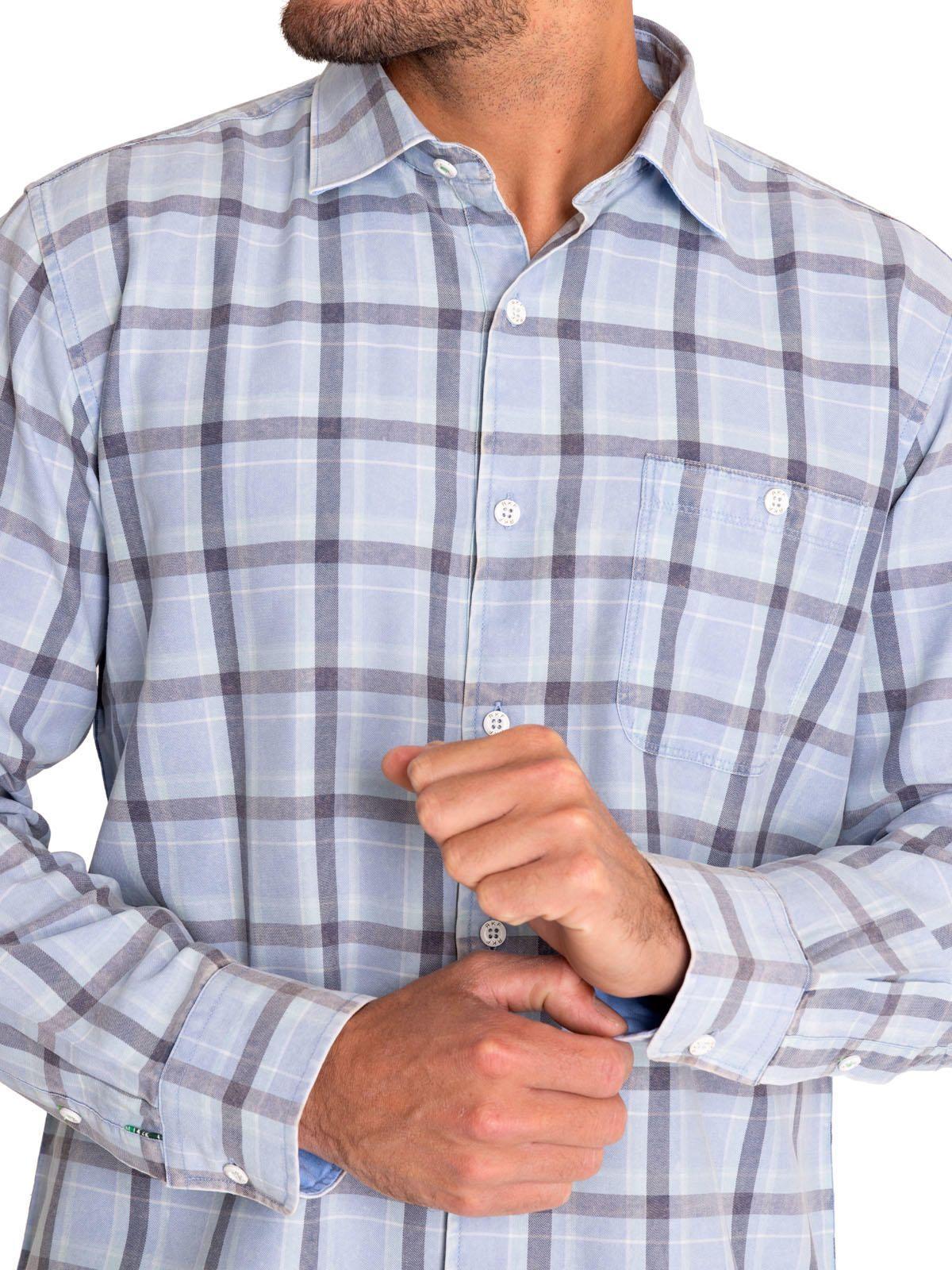 Camisa Algodón Orgánico Hombre Arbed Azul-7