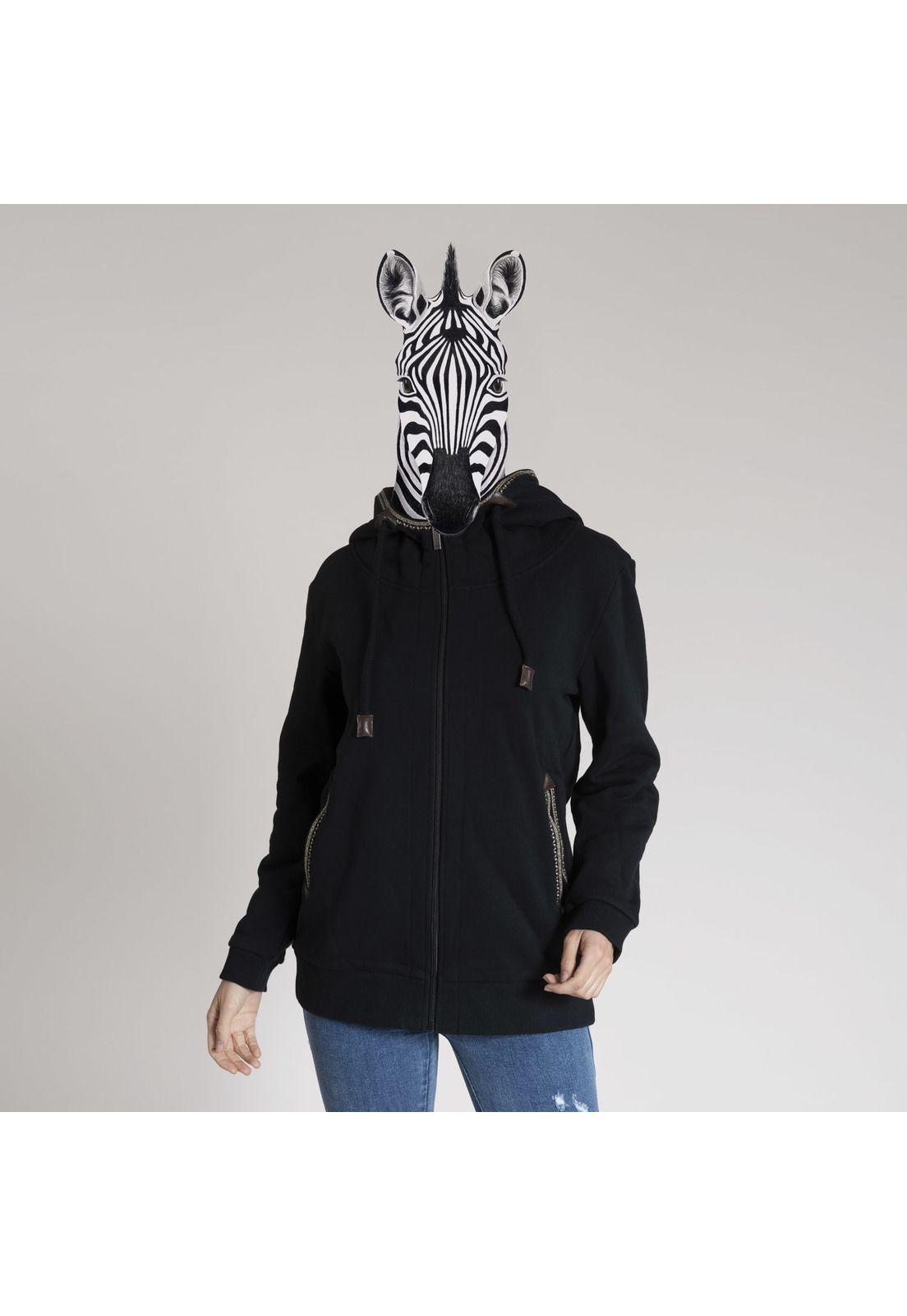 Poleron Mujer Pilos Algodón Negro-0