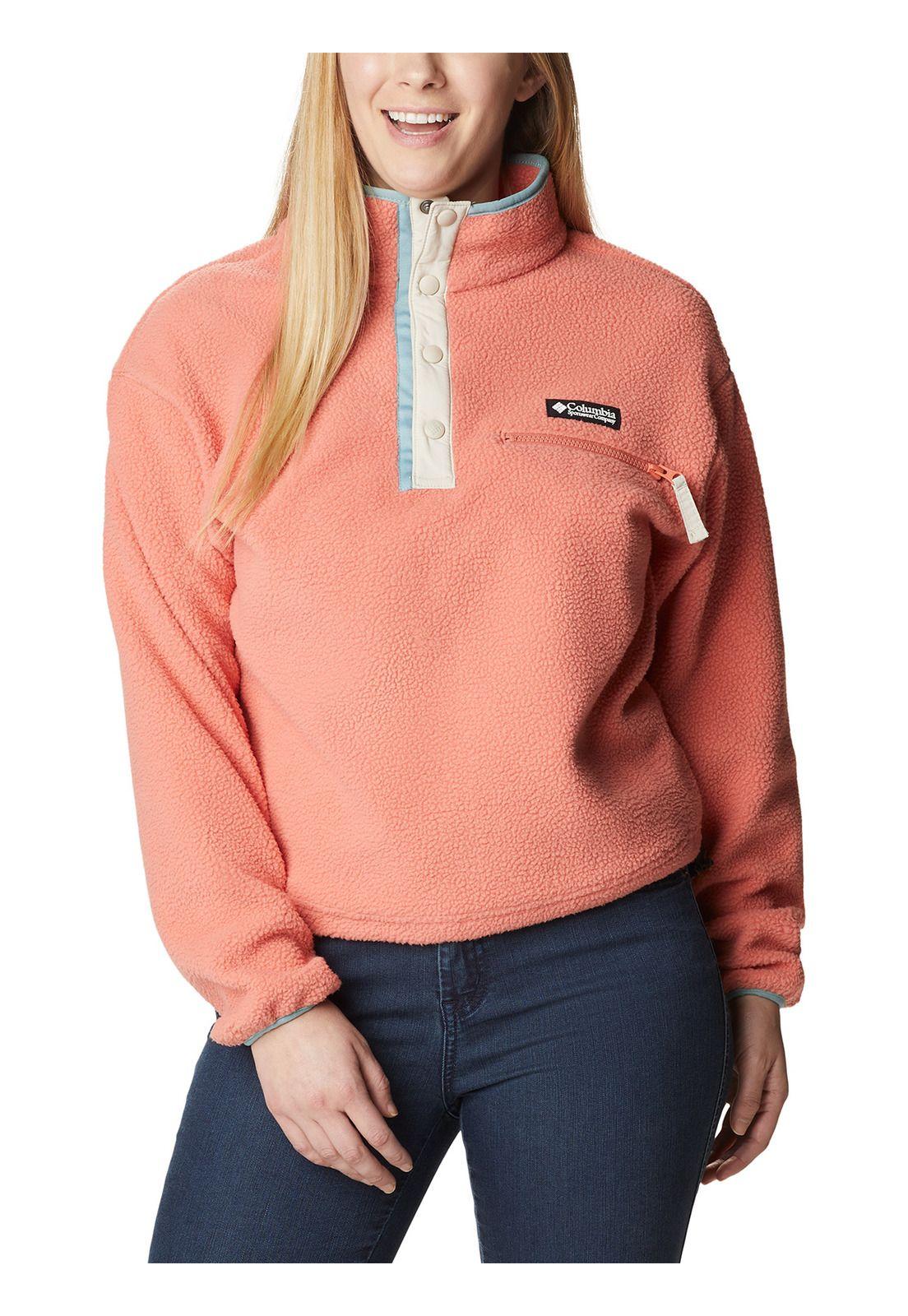 Polar Mujer Helvetia Cropped Half Snap Rosado-0