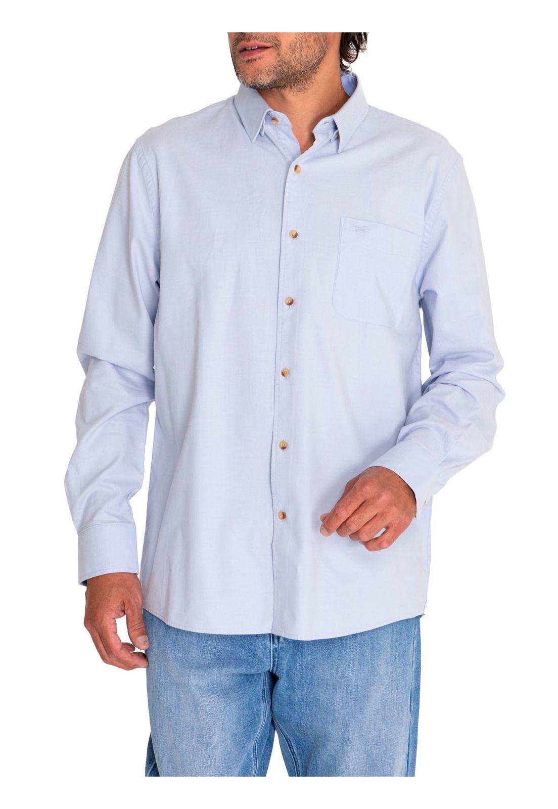 Camisa Algodón Orgánico Hombre Anzio Azul-4