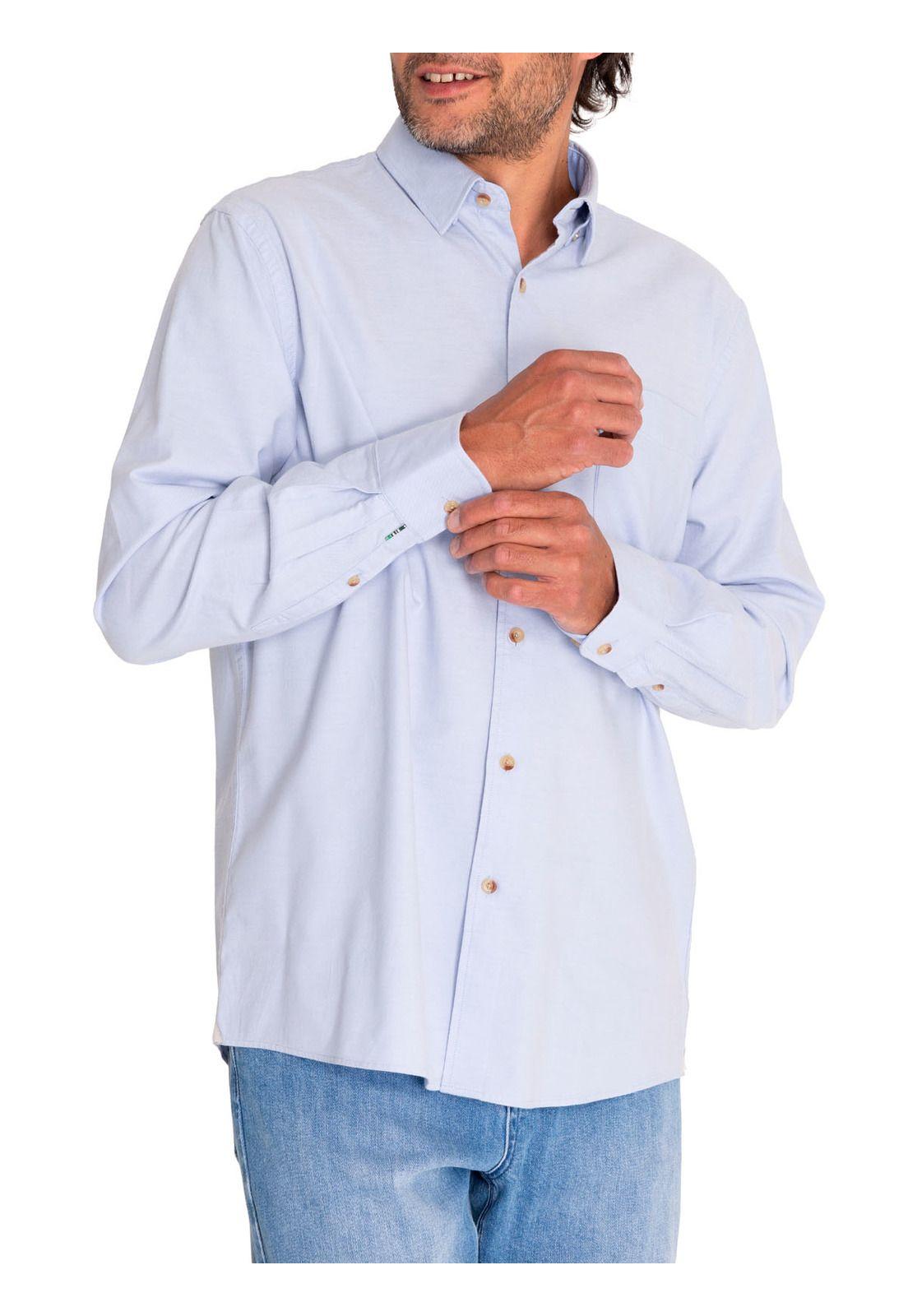 Camisa Algodón Orgánico Hombre Anzio Azul-5