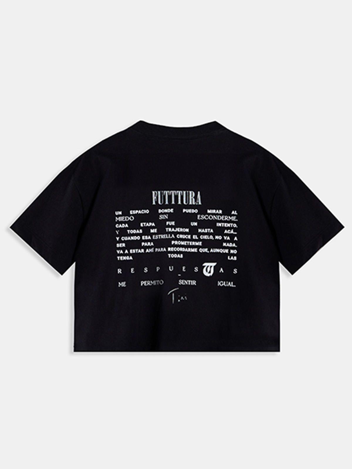 Polera Crop TINI Unisex Negra - FUTTURA-1