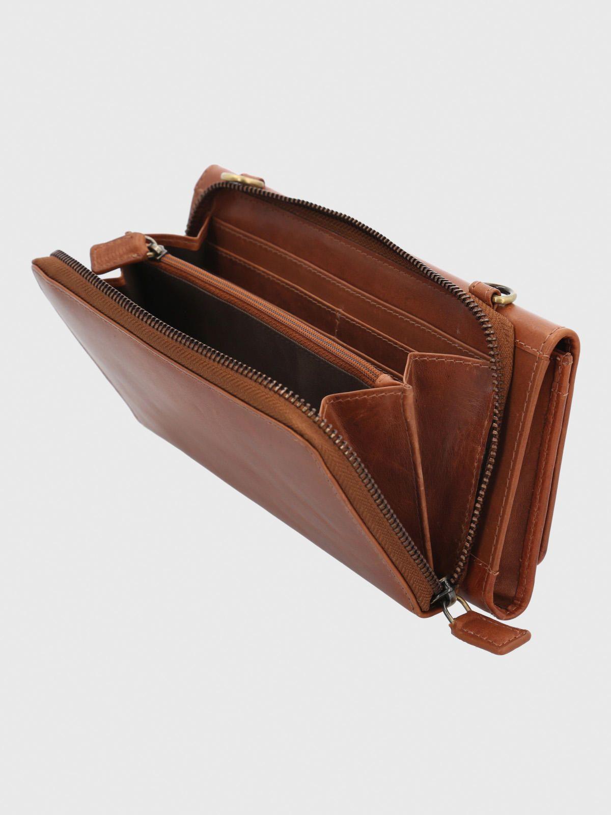 Billetera Cuero Mujer Farrow Strap Café-4