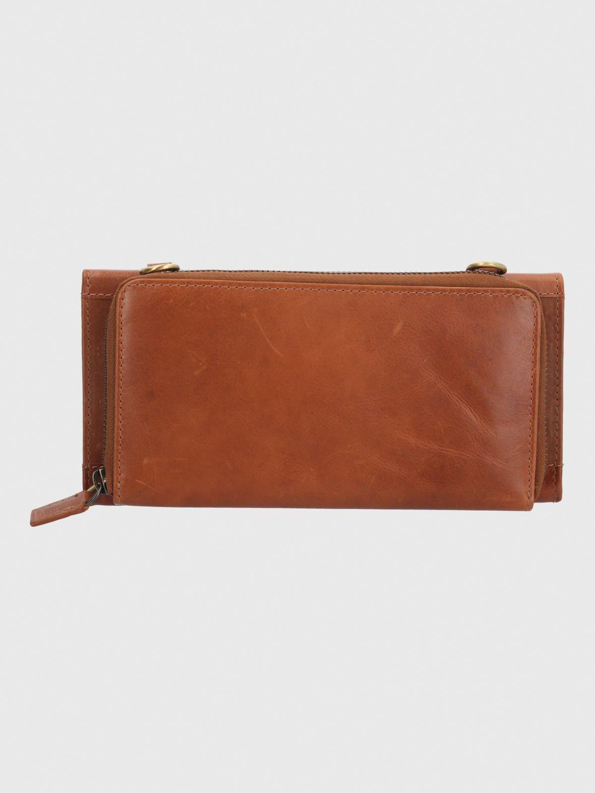 Billetera Cuero Mujer Farrow Strap Café-1