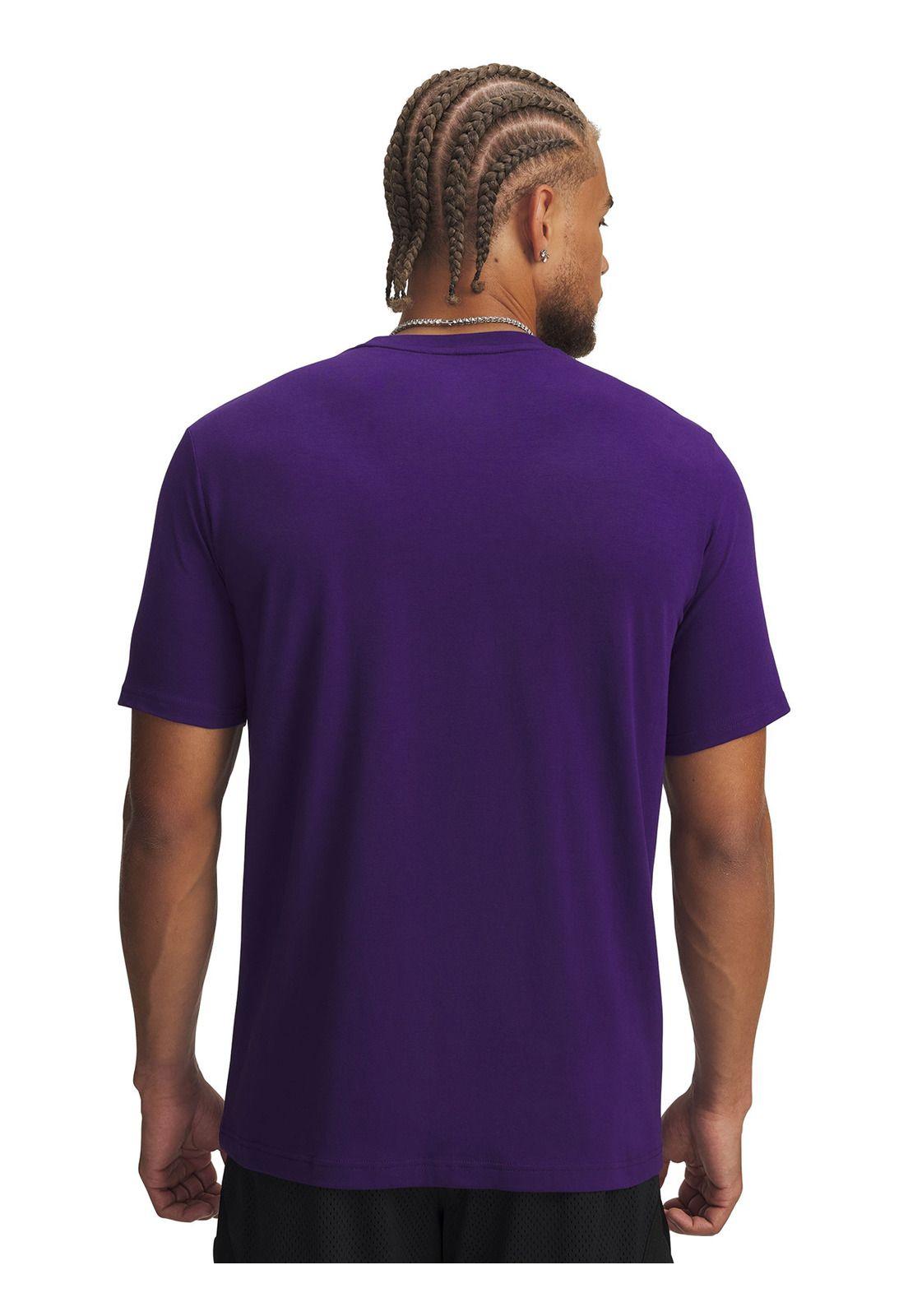 Polera Manga Corta Basketball para Hombre Curry Tour Morada -1