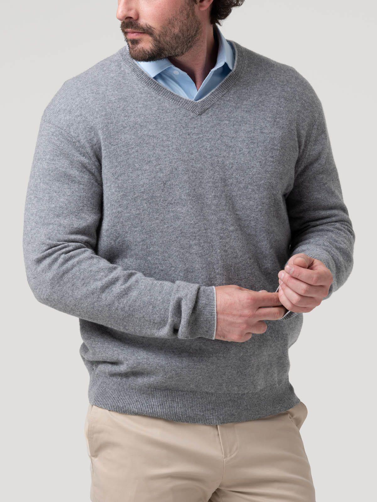 Sweater Cashemira Hombre Cash.V Gris-4
