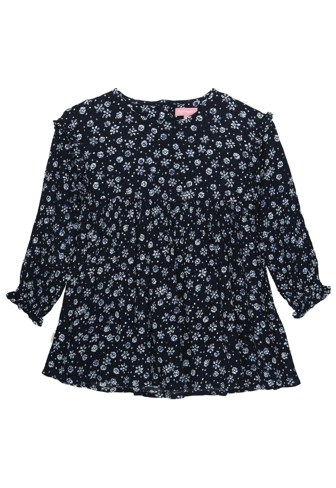 Vestido Niña Estampado Azul-3