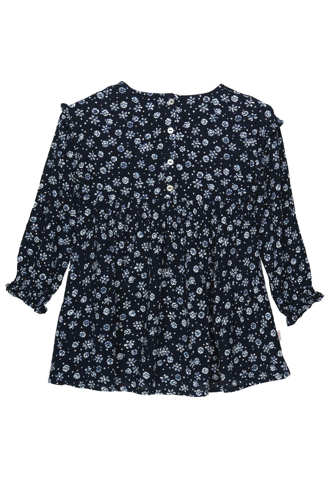 Vestido Niña Estampado Azul-4