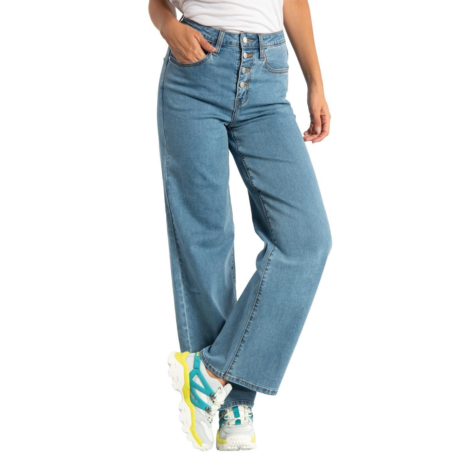 Jeans Mujer W Local Denim Wide L Denim-0