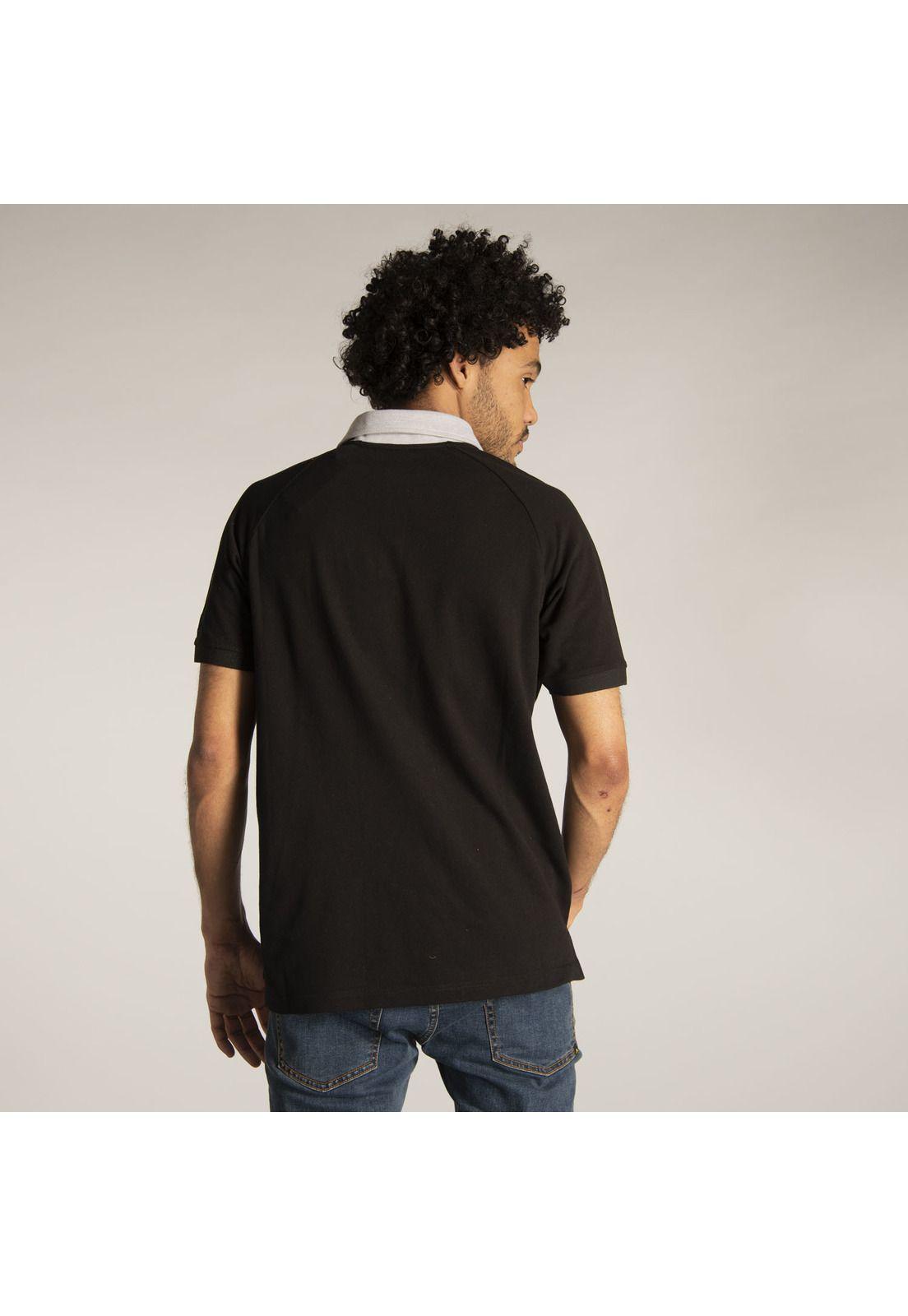 Polera M/C Hombre Fdtn Coolmax Polo Negro-2