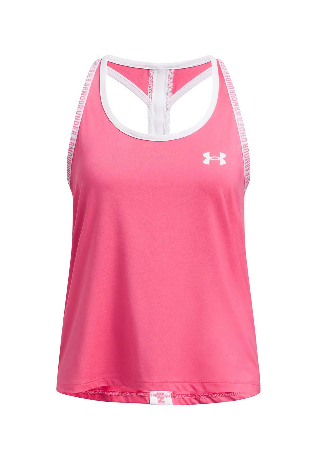 Polera Sin Mangas UA Knockout Niñas Rosa-0
