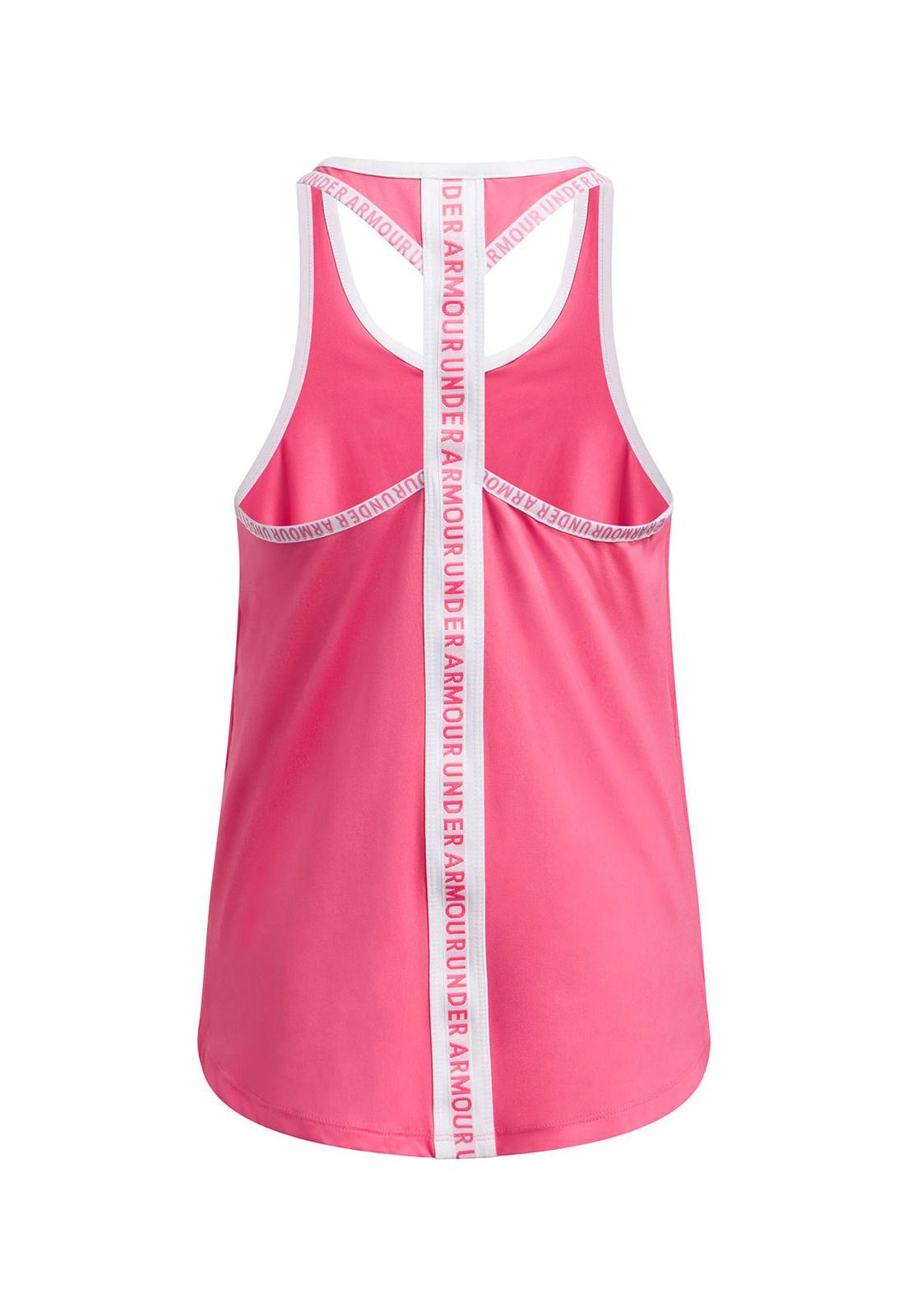 Polera Sin Mangas UA Knockout Niñas Rosa-1