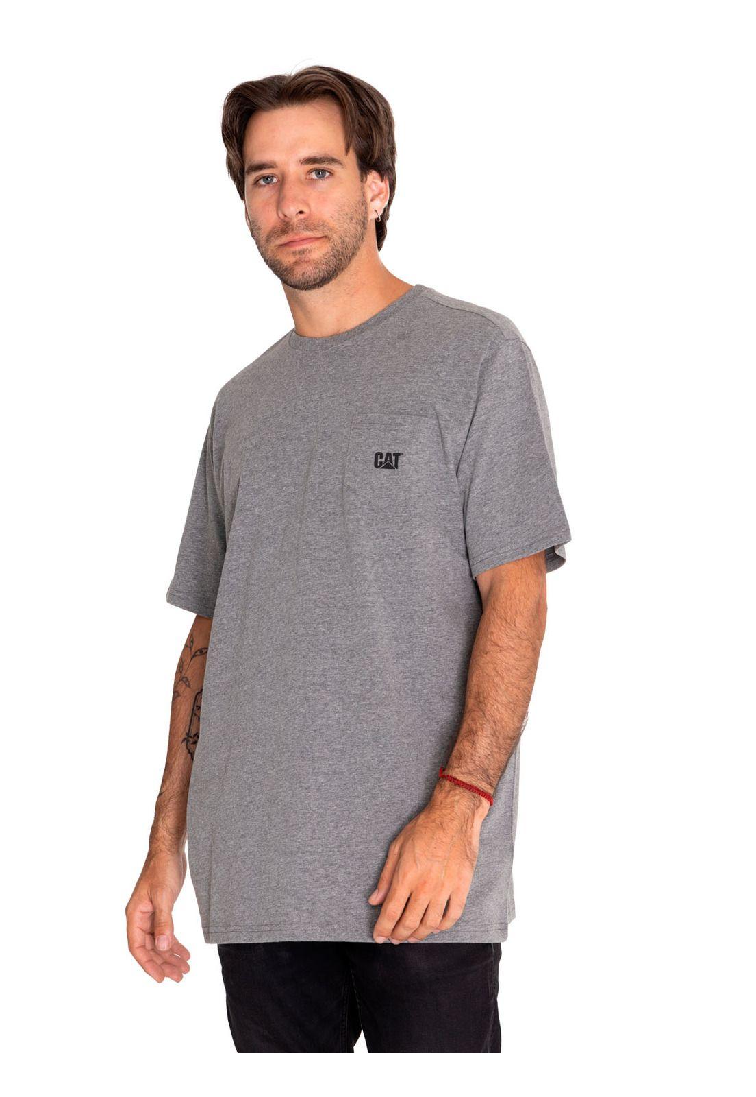 Polera Manga Corta Hombre Foundation Pocket Gris-0