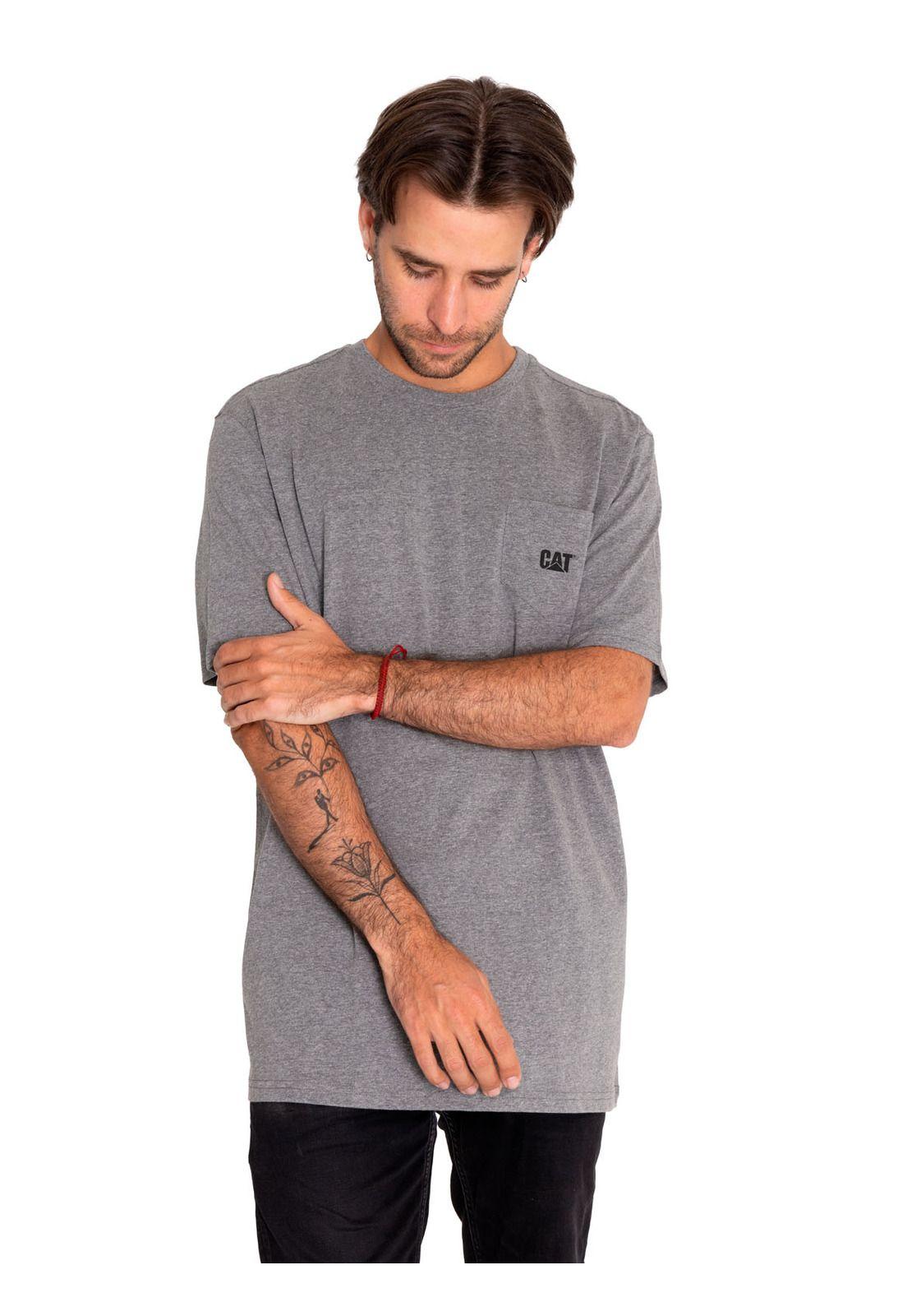 Polera Manga Corta Hombre Foundation Pocket Gris-1