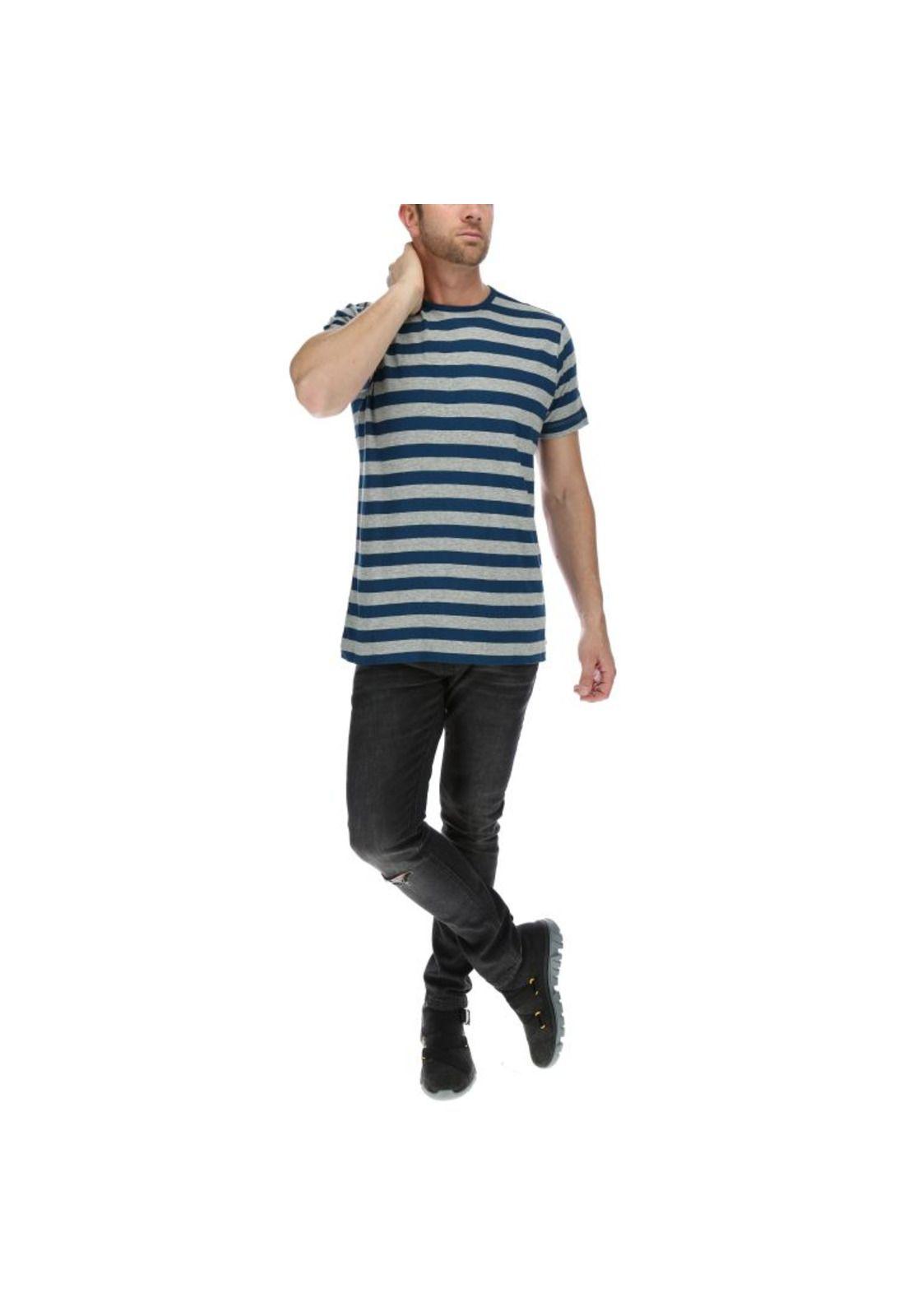 Polera Mc Hombre Double Stripe Tee Gris-4
