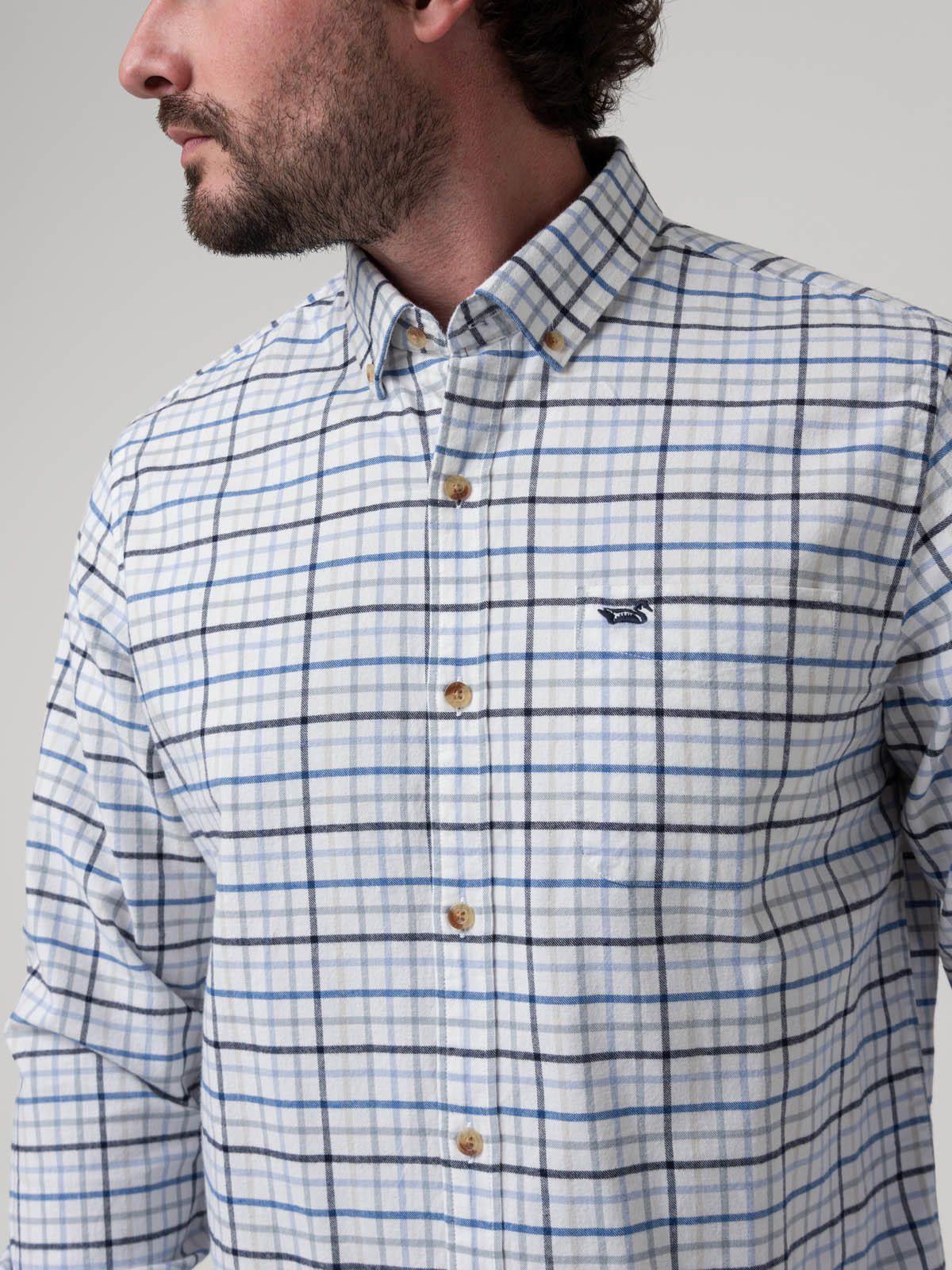 Camisa Algodón Orgánico Hombre Viyella Azul-6