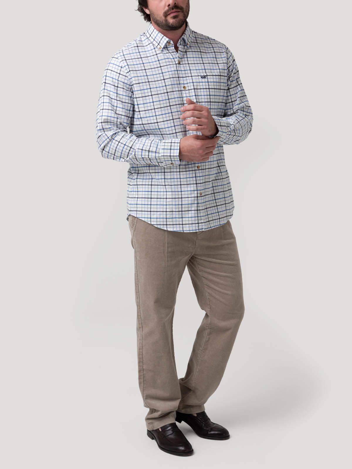 Camisa Algodón Orgánico Hombre Viyella Azul-7