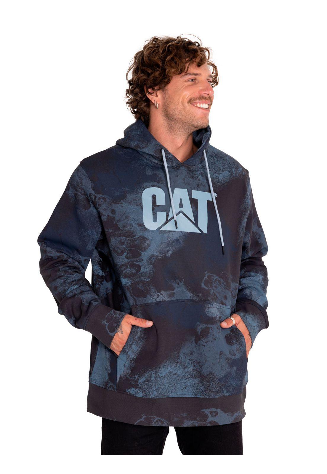 Polerón Hombre Logo Printed Pullover Hoodie Azul-0