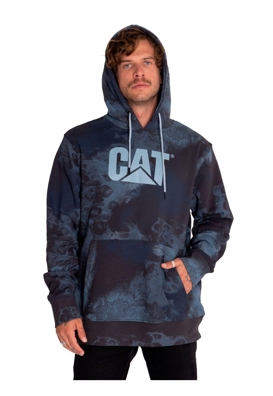 Polerón Hombre Logo Printed Pullover Hoodie Azul-1