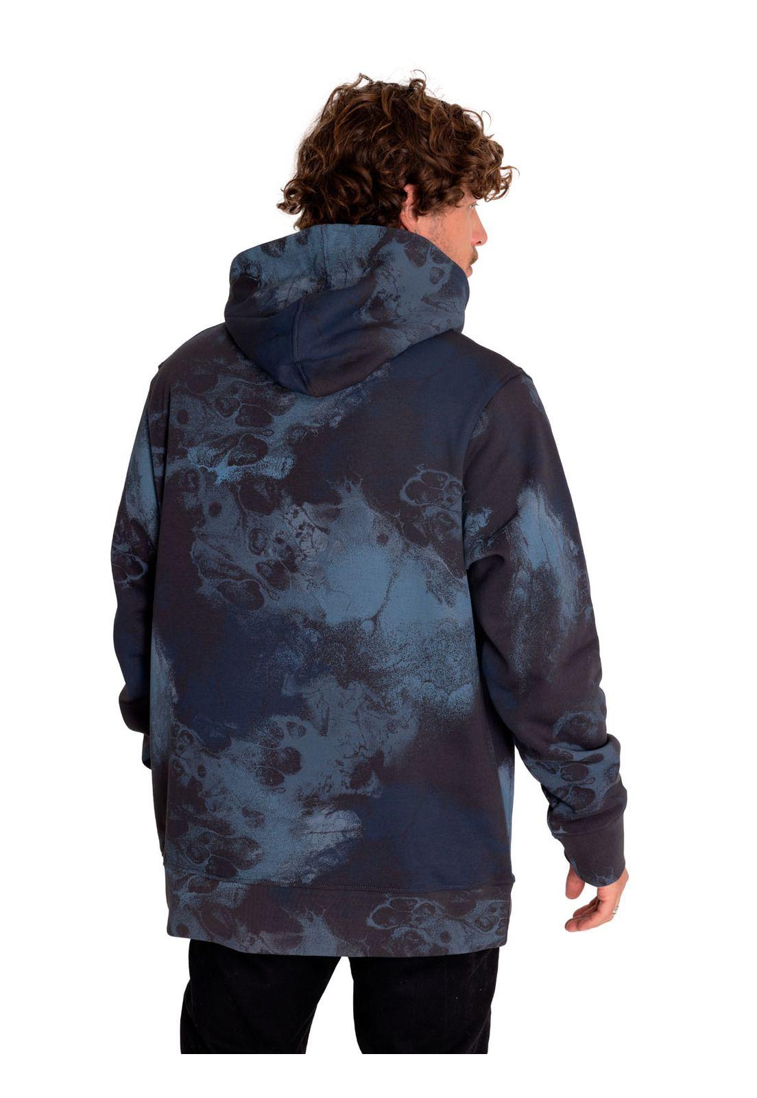Polerón Hombre Logo Printed Pullover Hoodie Azul-3