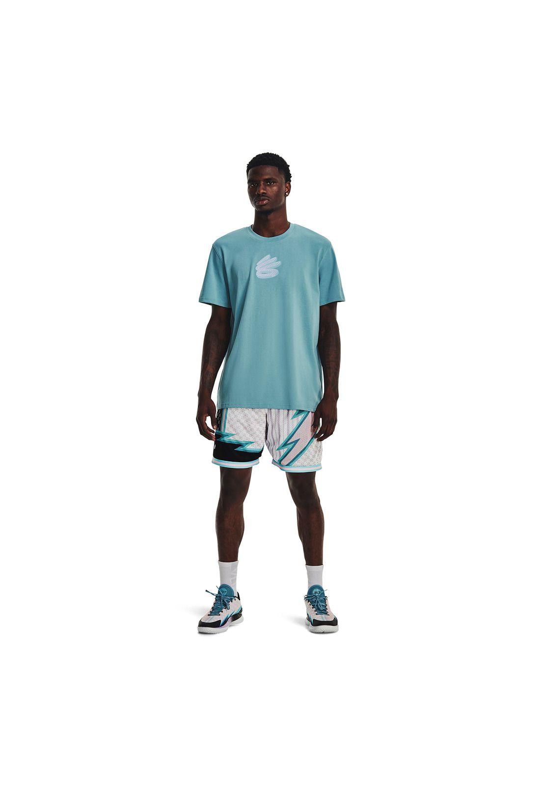 Polera M/C Baseballhw Logo Curry Turquesa Hombre-3