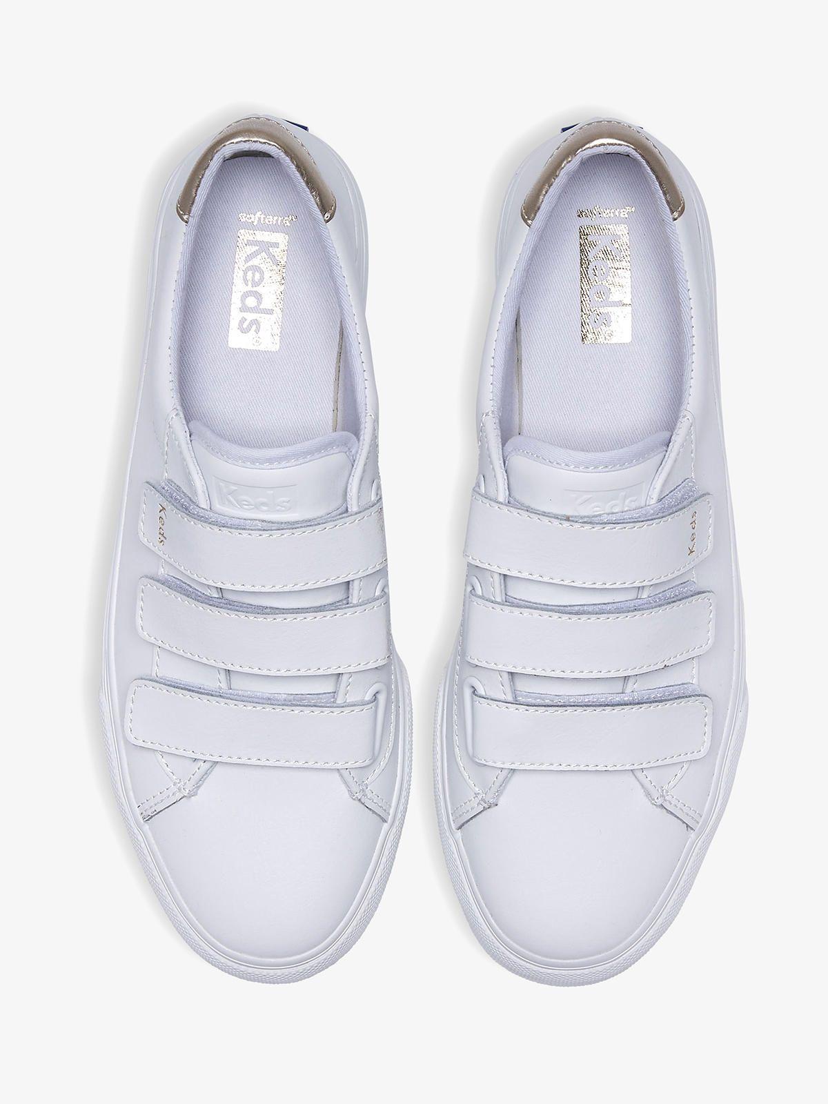 Zapatilla Cuero Mujer Jump Kick V Blanca Velcro-3