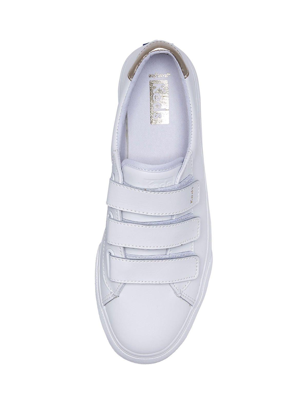 Zapatilla Cuero Mujer Jump Kick V Blanca Velcro-4