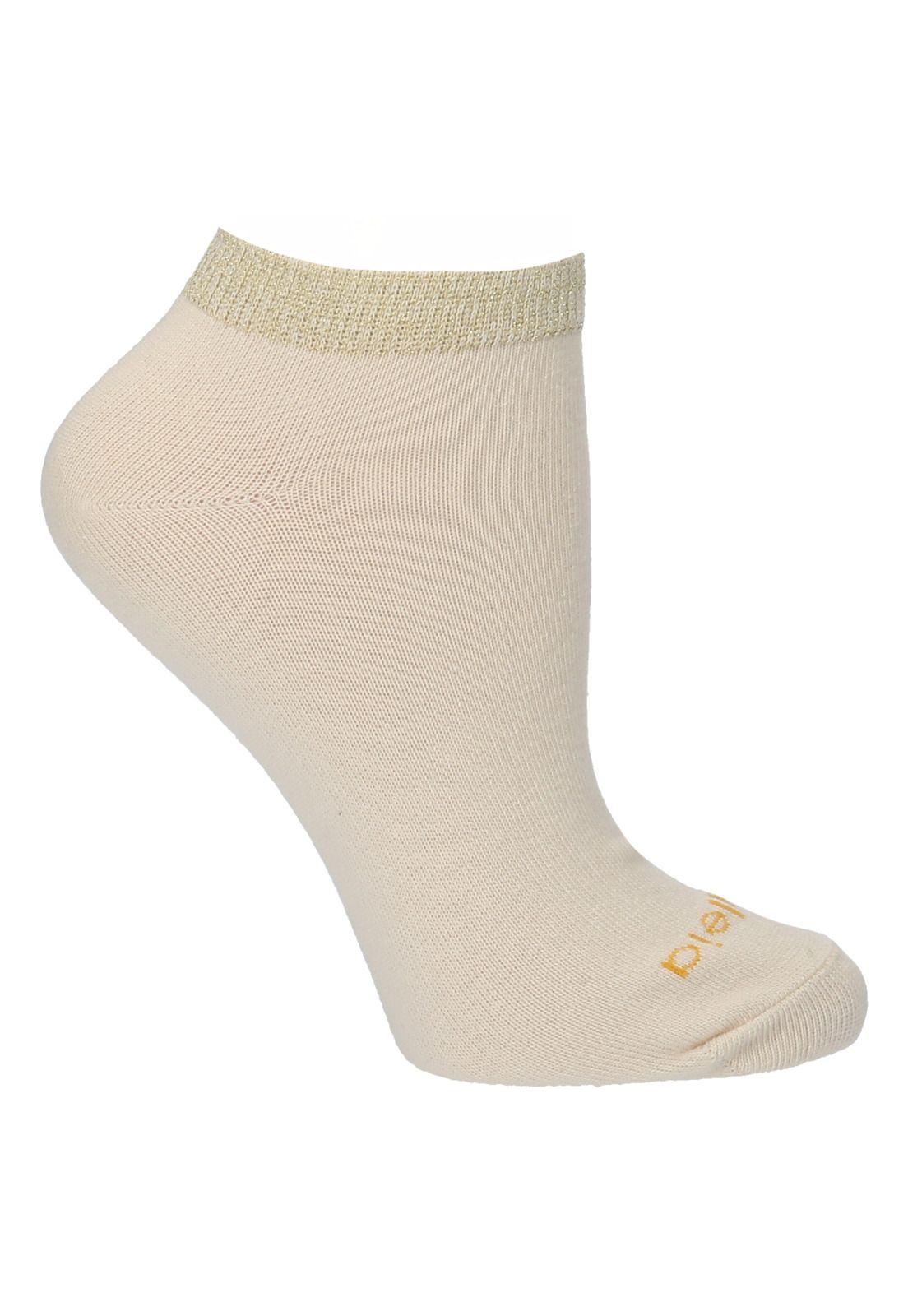 Calcetín Mujer Lurex Crema-0