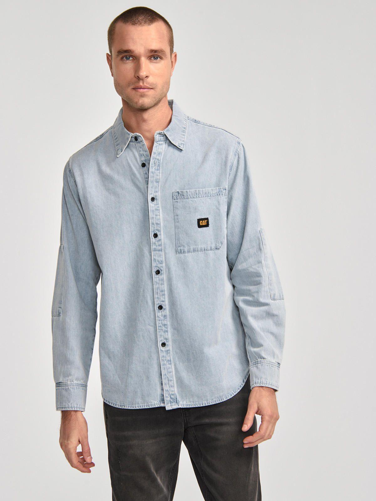 Camisa Manga Larga Hombre Denim LS Shirt Azul Claro-0