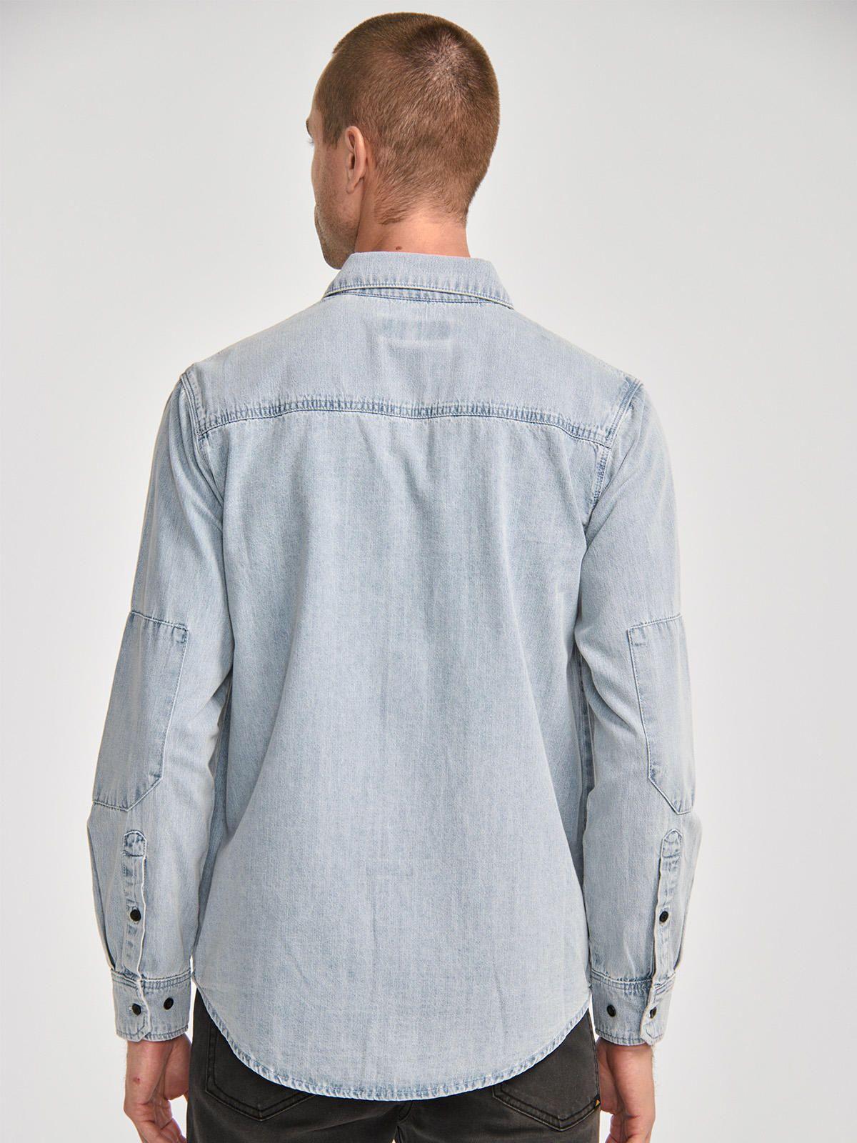 Camisa Manga Larga Hombre Denim LS Shirt Azul Claro-4