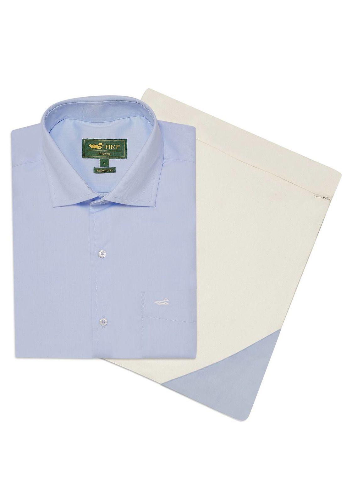Camisa Cuello Italiano Hombre Easysoli Celeste-5
