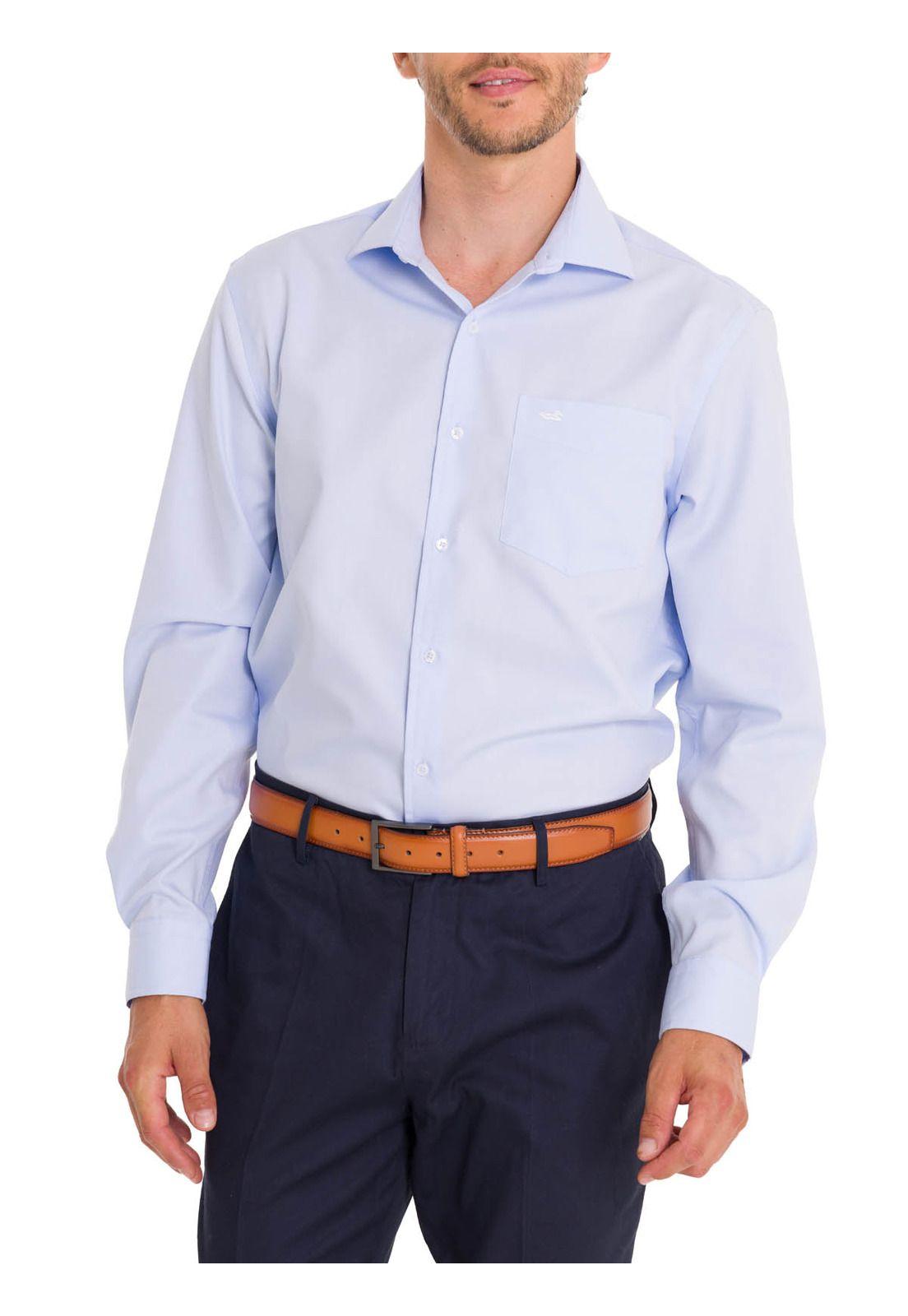 Camisa Cuello Italiano Hombre Easysoli Celeste-6