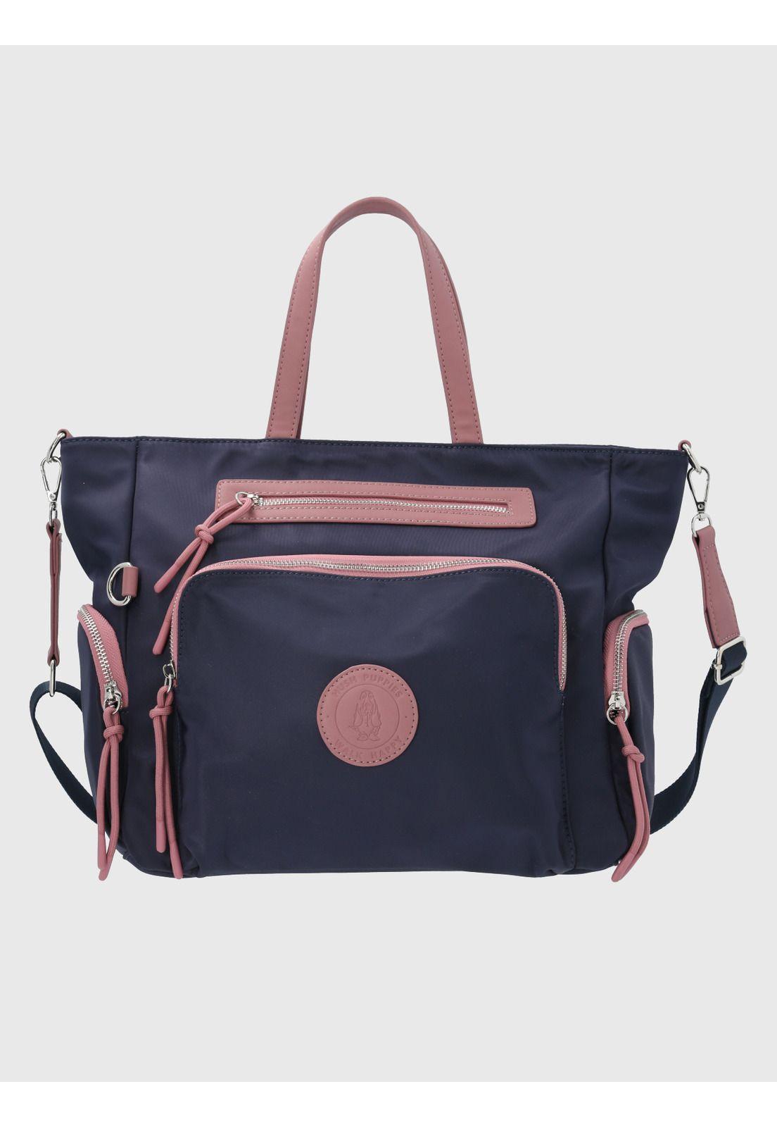 Cartera Ecocuero Azul Rake Tote Mujer-0