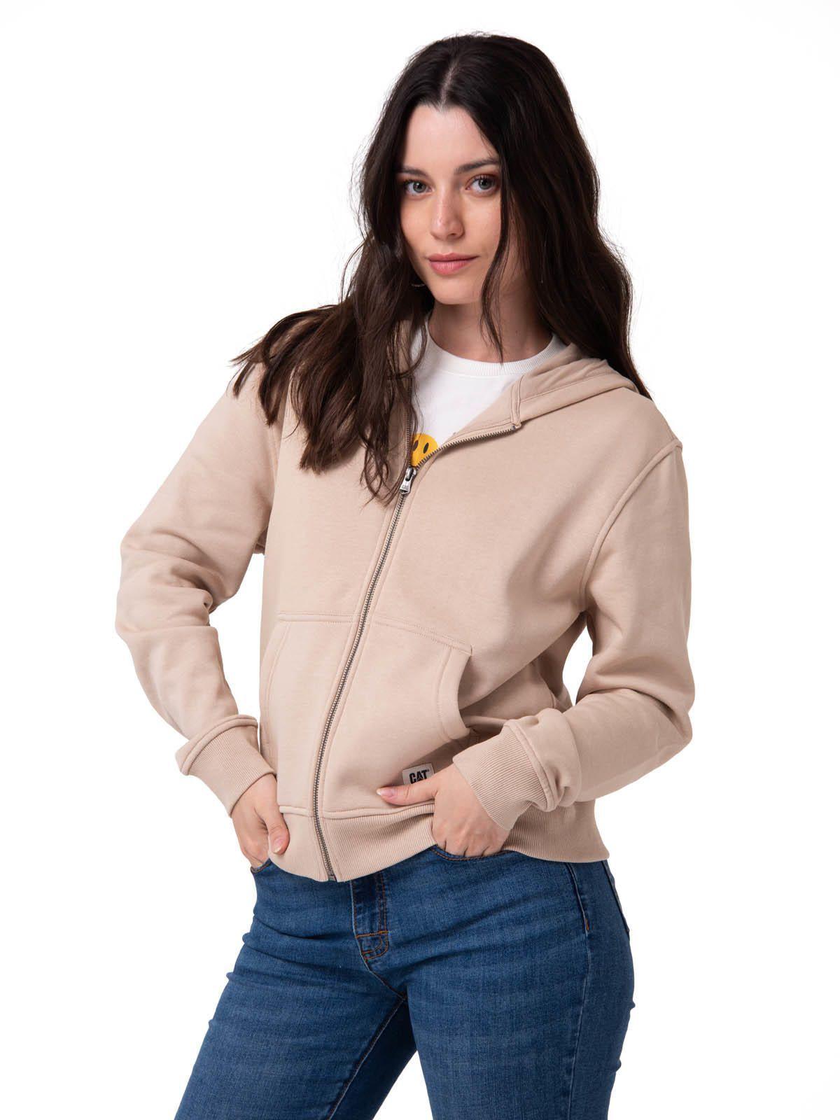 Polerón Mujer Patch Full Zip Beige-0