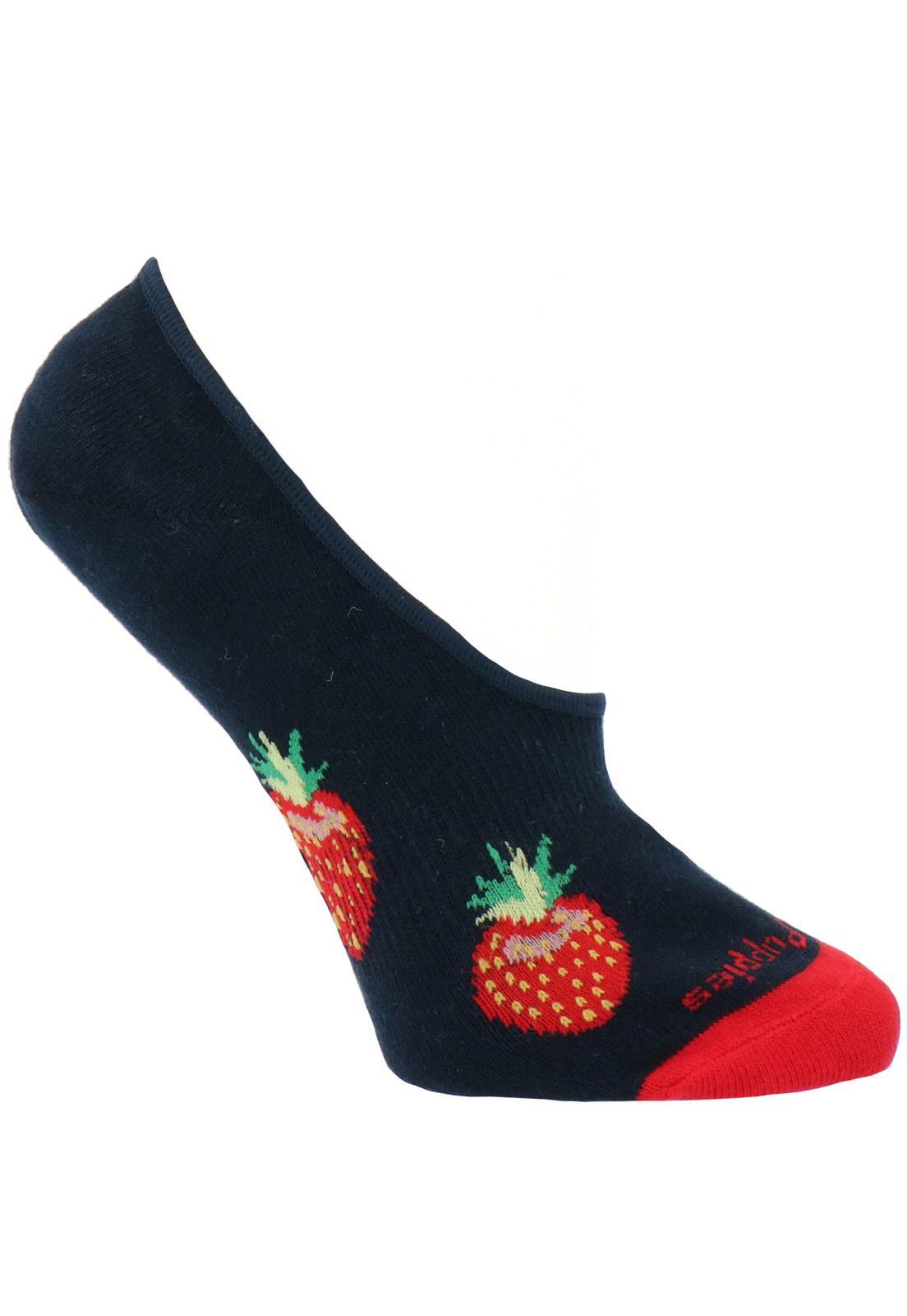 Calcetín Algodón Strawbe Azul Marino Mujer-0