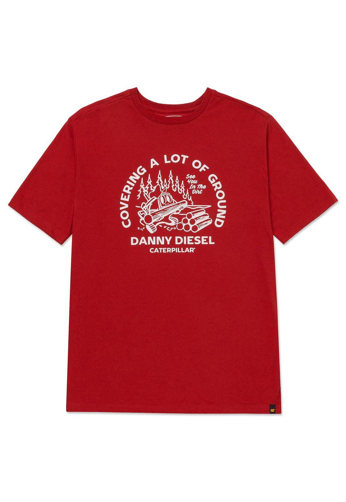 Polera Retro Danny Diesel Graphic 2 Hombre Roja-4