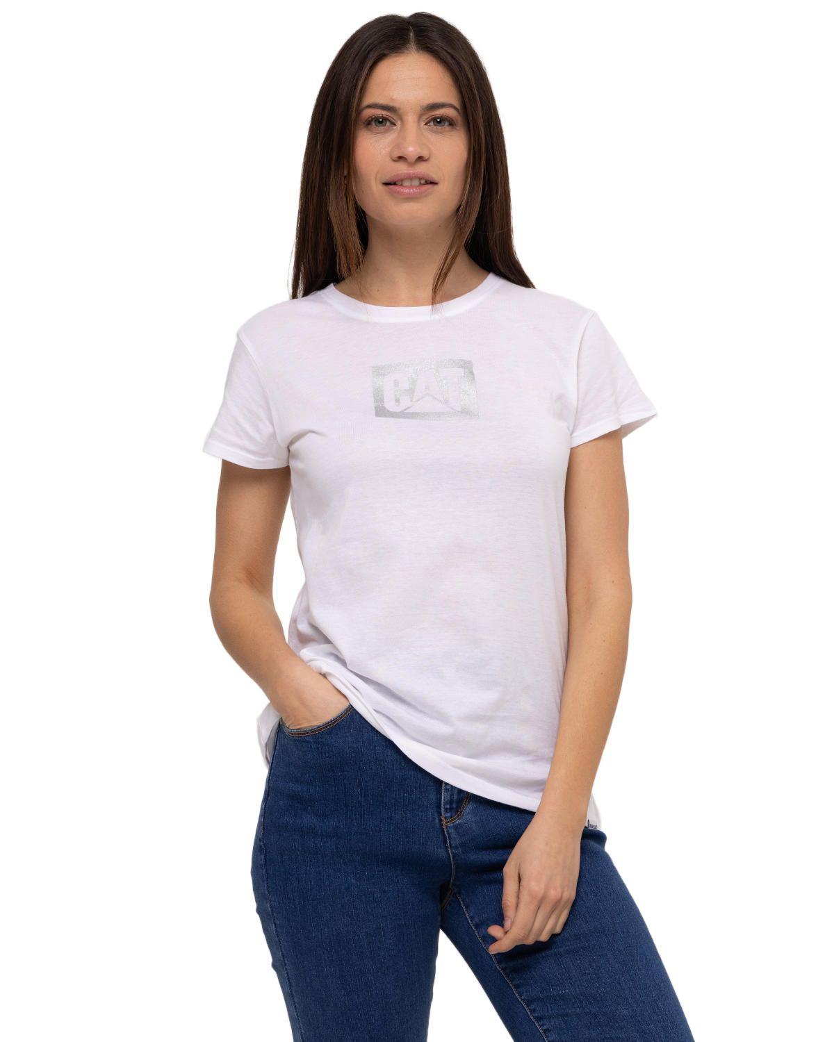 Polera M/C Metallic Logo Te Blanco Mujer-0