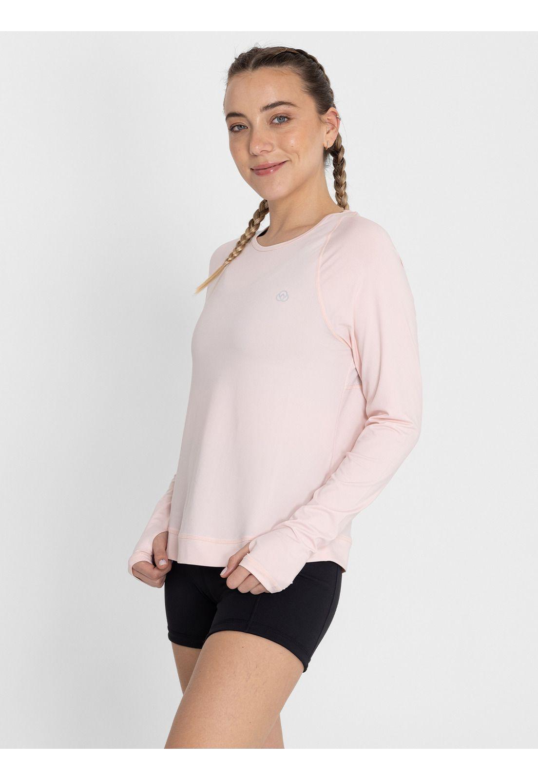 Polera Manga Larga Tech Long Sleeve Rosa Mujer-1