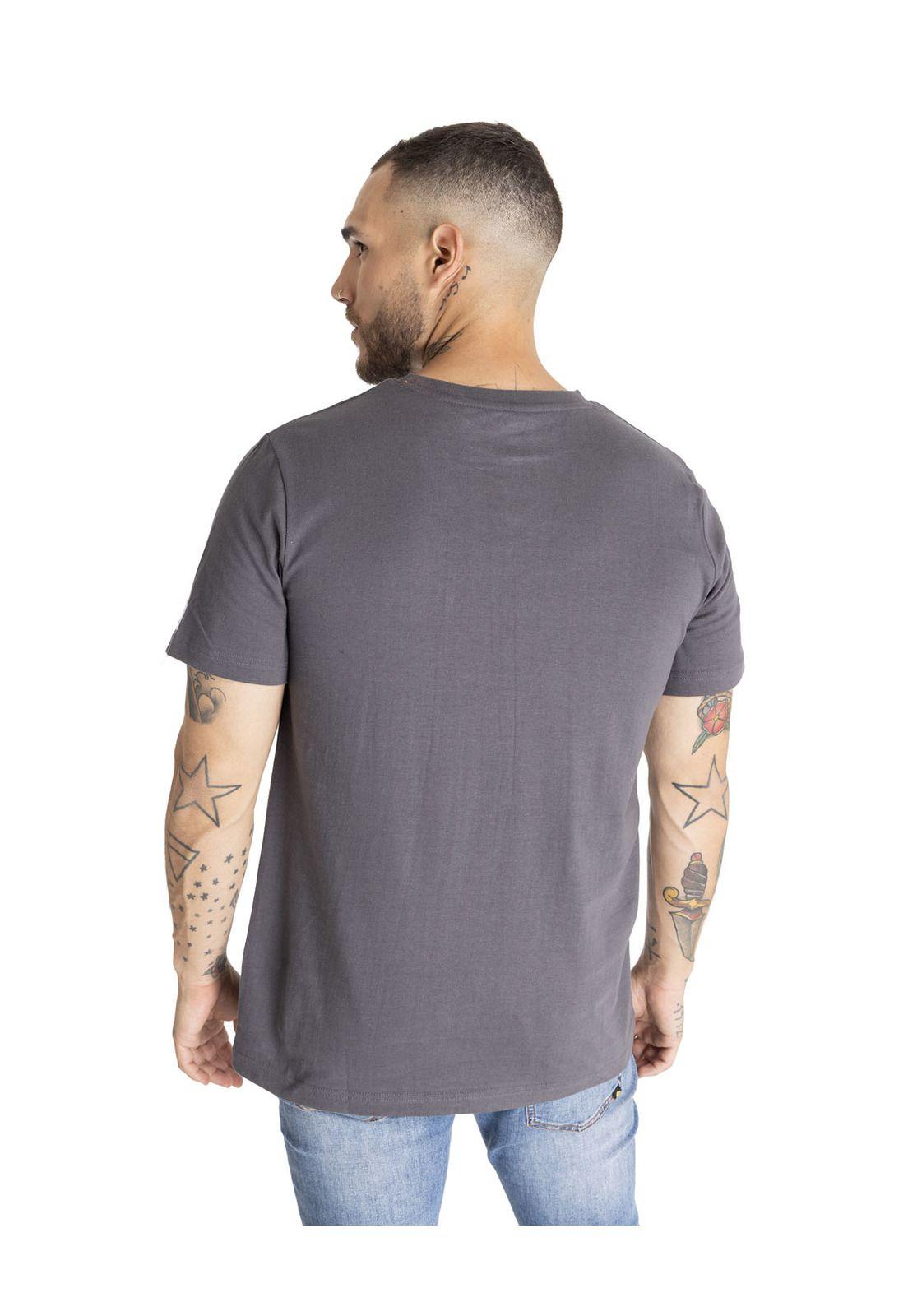 Polera Manga Corta Hombre D7 Tee Gris Oscuro-3