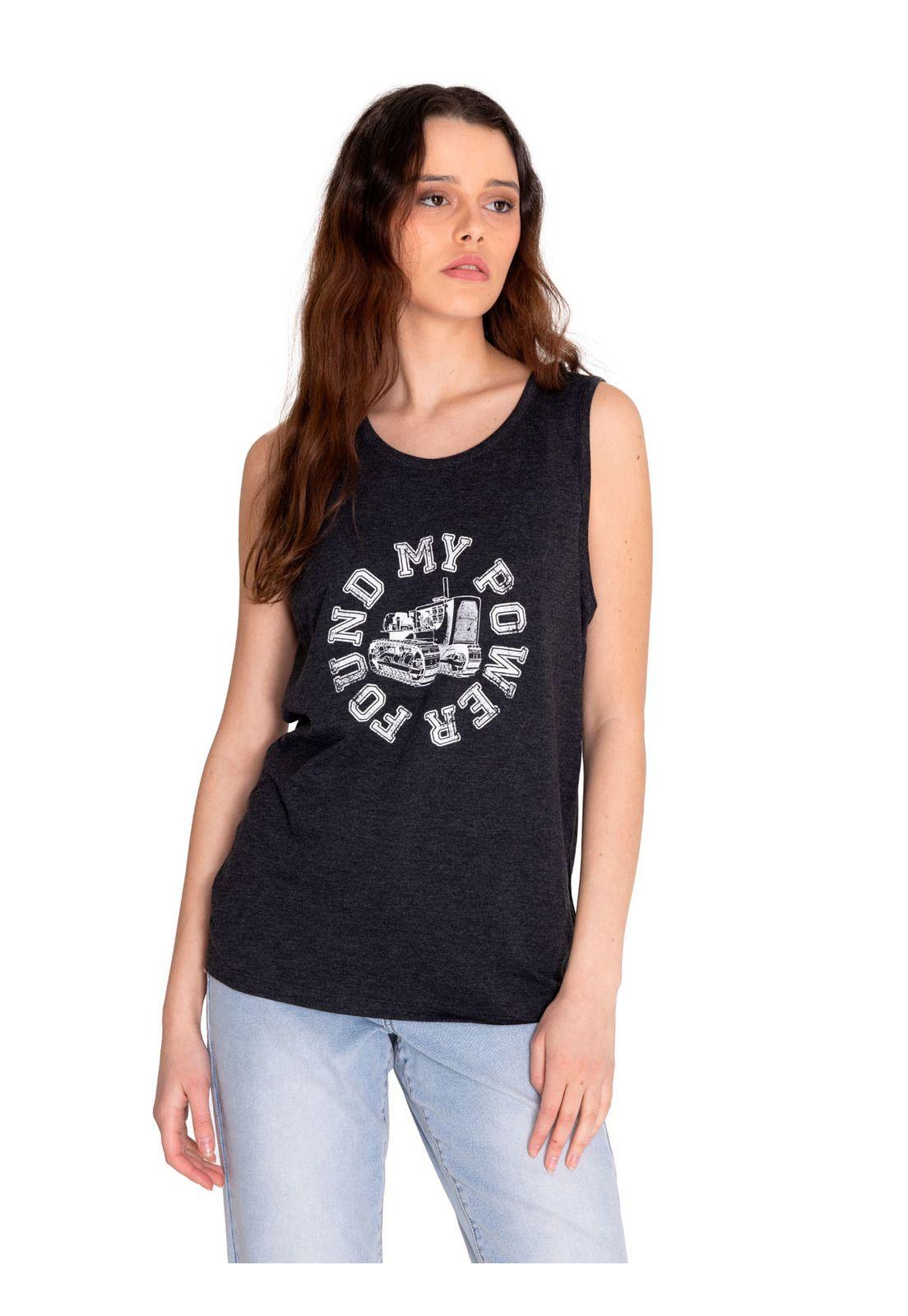 Polera Sin Manga Mujer Graphic Tank 1 Negro-0