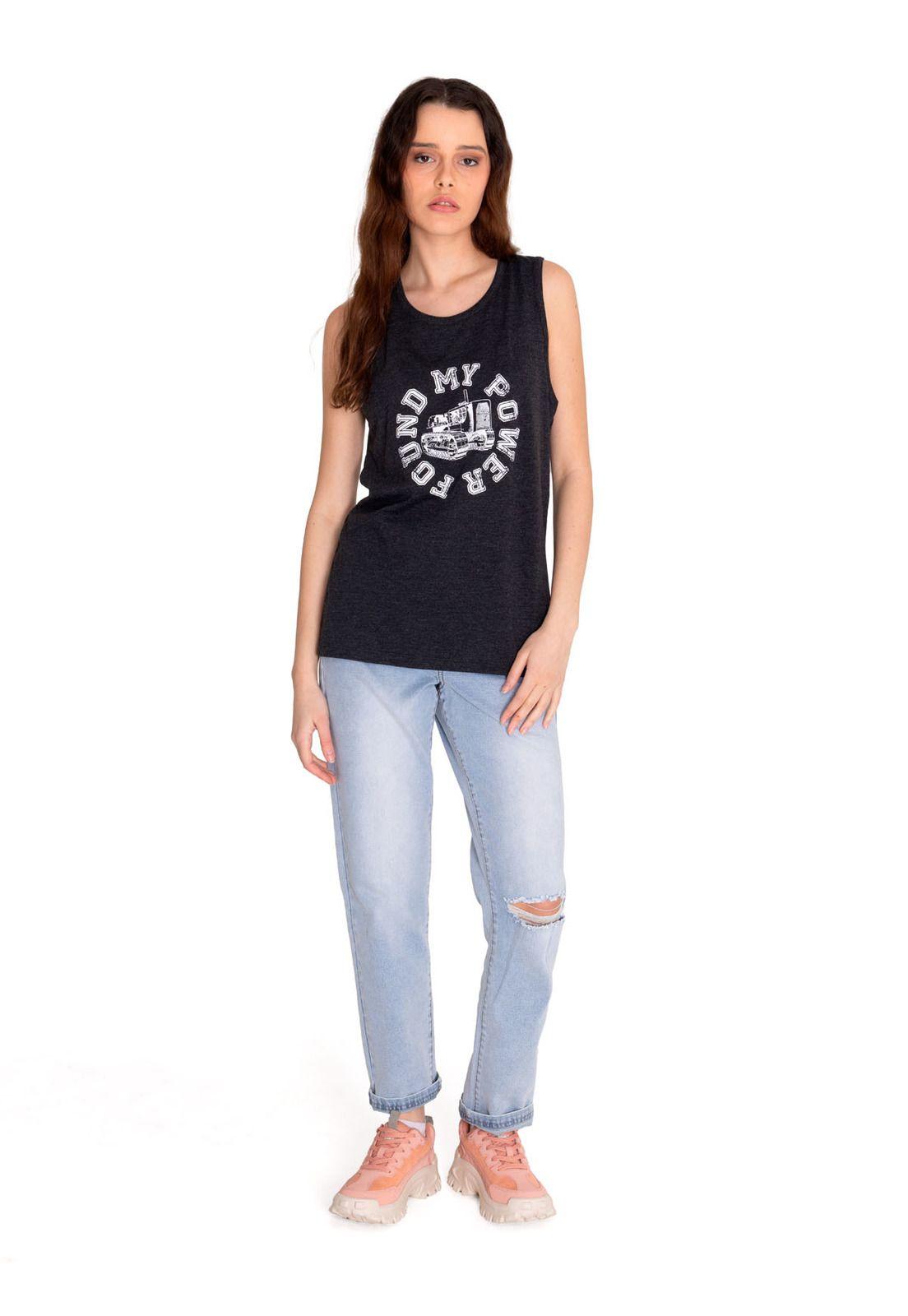Polera Sin Manga Mujer Graphic Tank 1 Negro-5