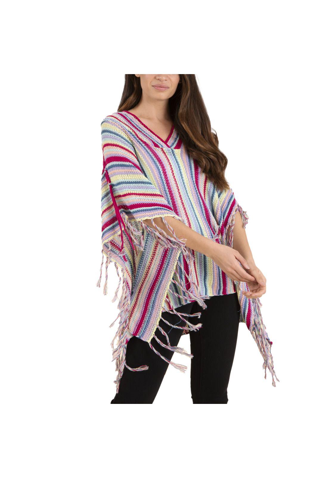 Poncho Mujer Kiribati Morado-0