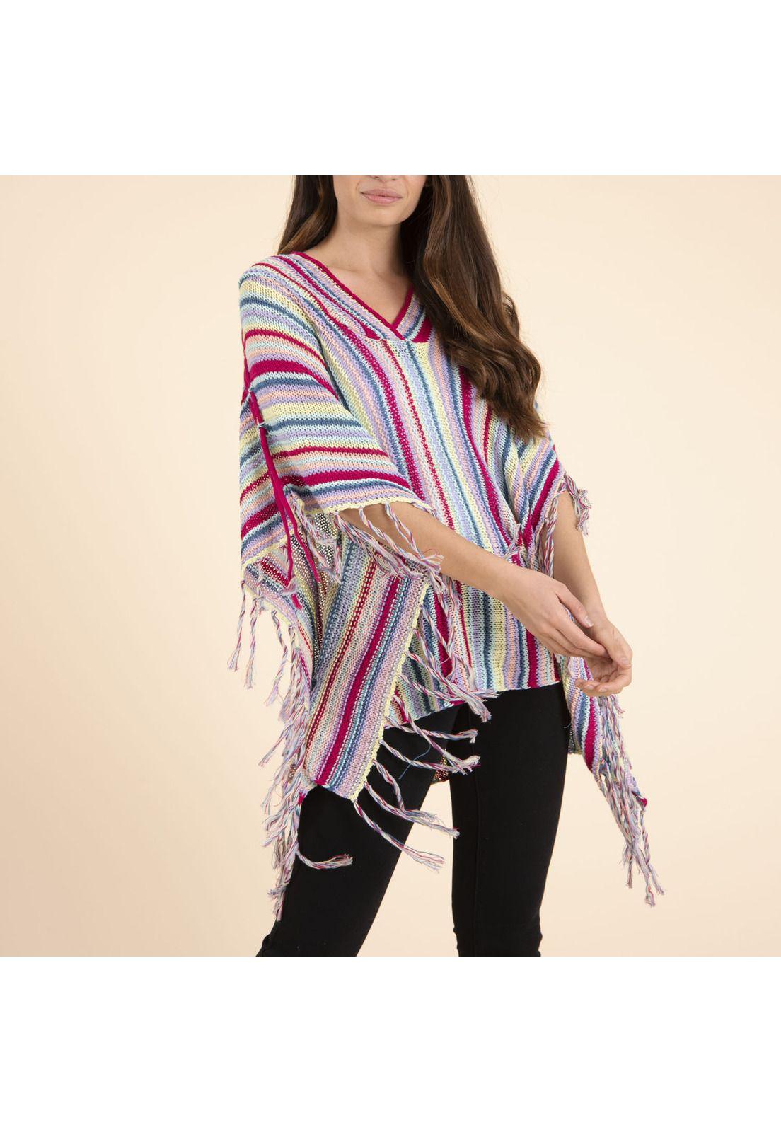 Poncho Mujer Kiribati Morado-1