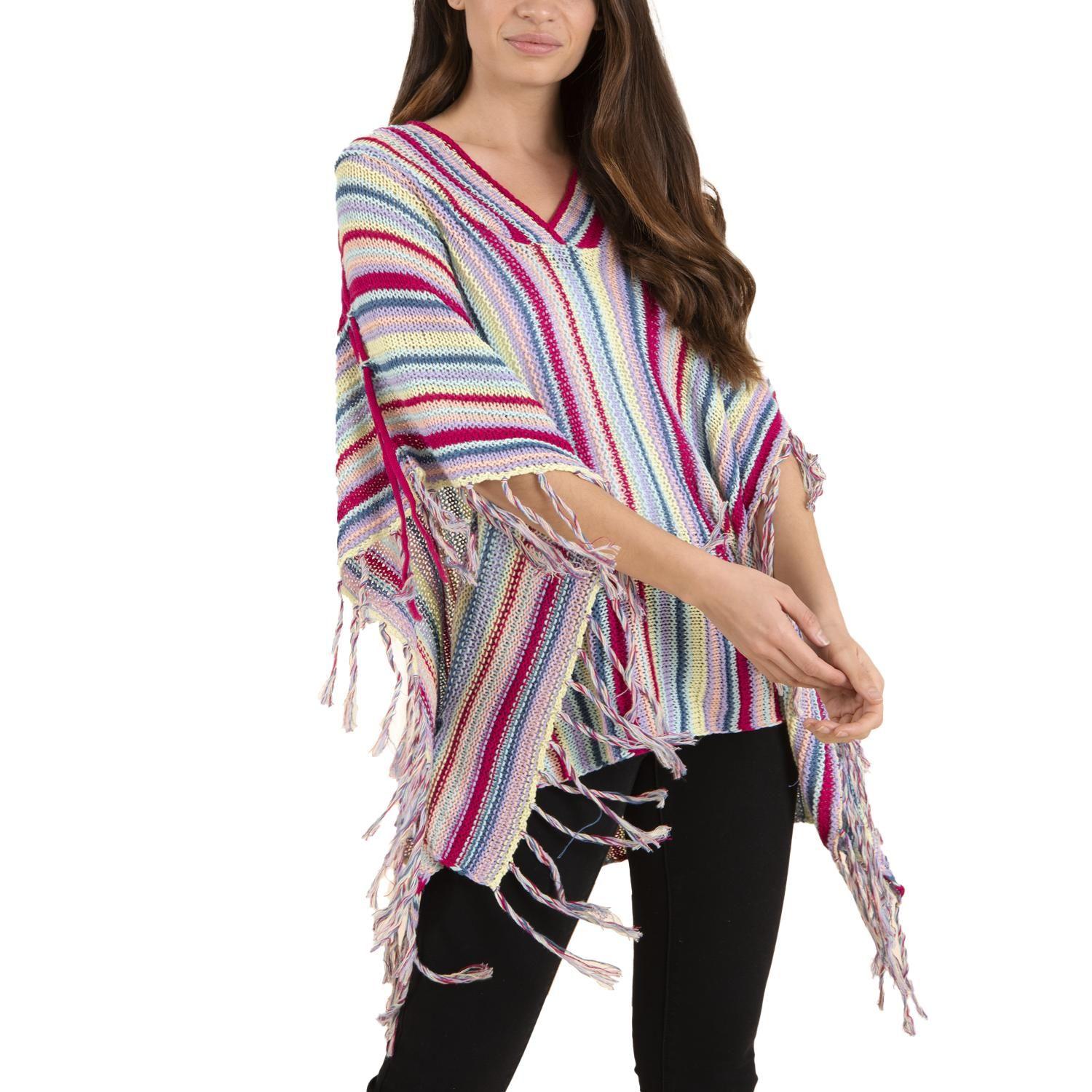 Poncho Mujer Kiribati Morado-0