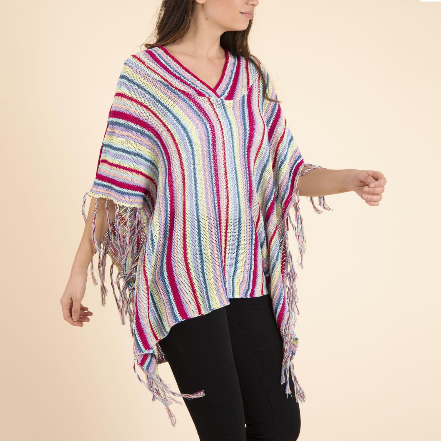 Poncho Mujer Kiribati Morado-2